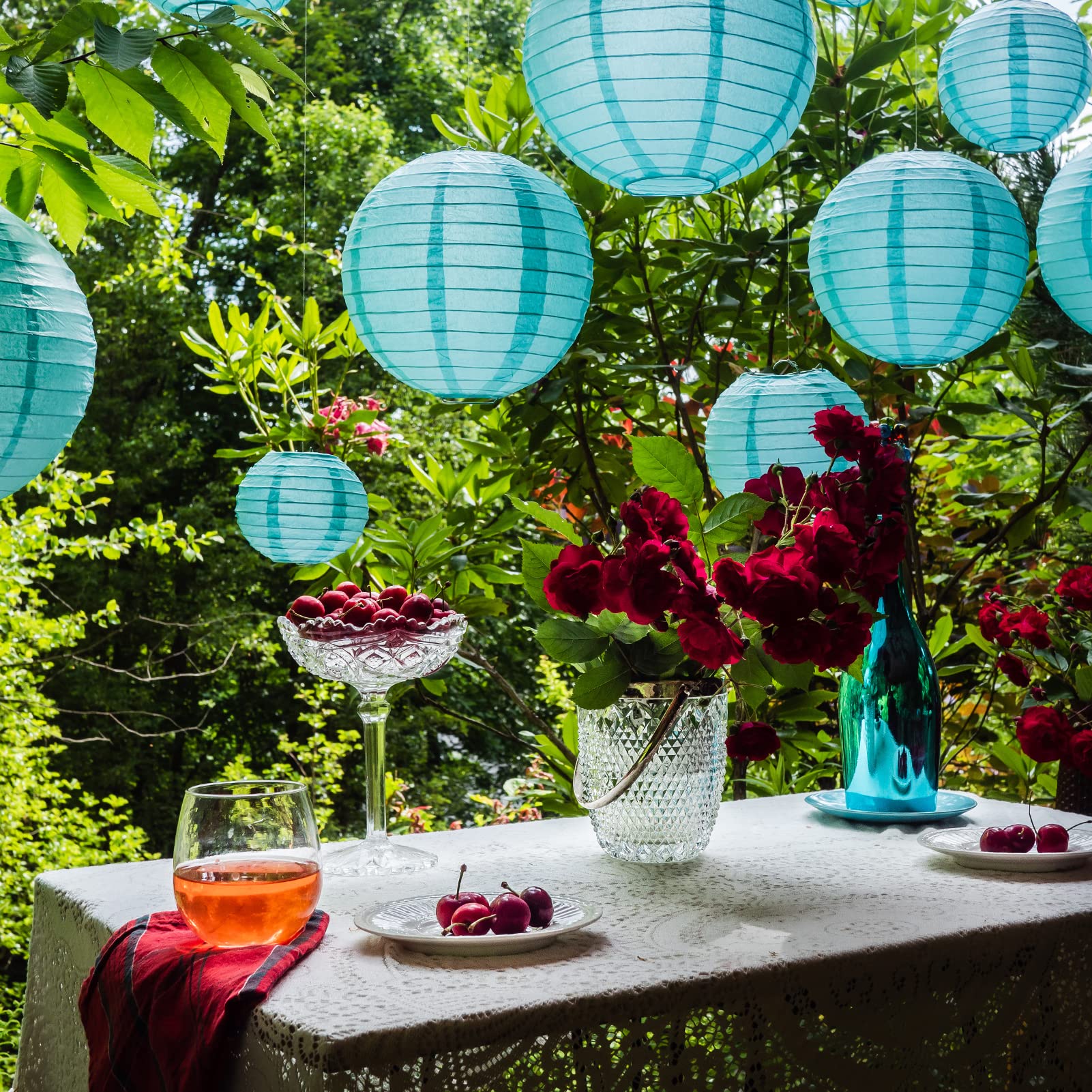 Teal Paper Lanterns - 25 Piece Set - Turquoise Party Decorations For Birthdays, Weddings And Special Occasions By Avoseta