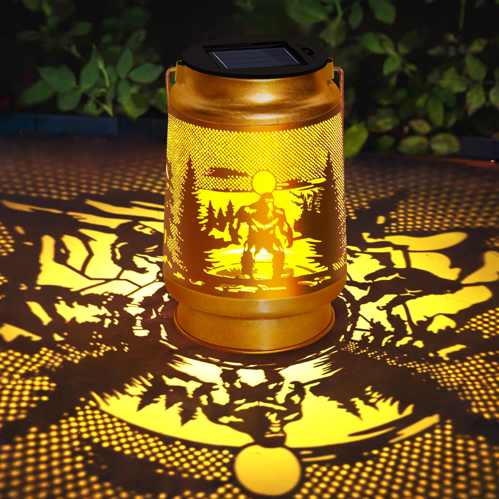 yeuago Solar Lantern Outdoor Waterproof Gorilla Garden Decor Christmas Gifts for Women Mom Grandma Hanging Solar Lights Metal De