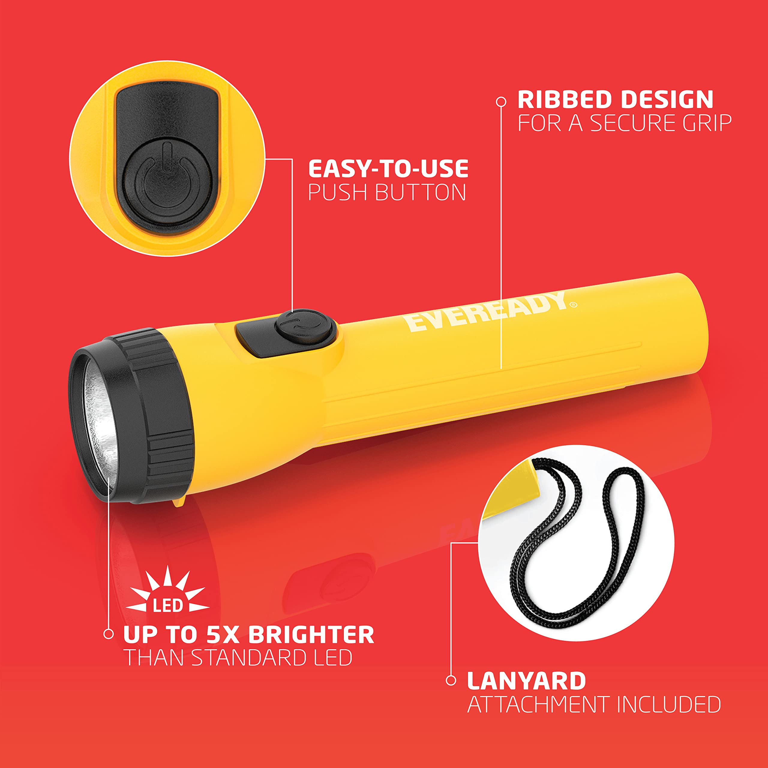 Eveready Led Flashlight (8-Pack) Bright Reliable Flashlights For General Purpose, Great For Camping, Car, Emergency Storm Power