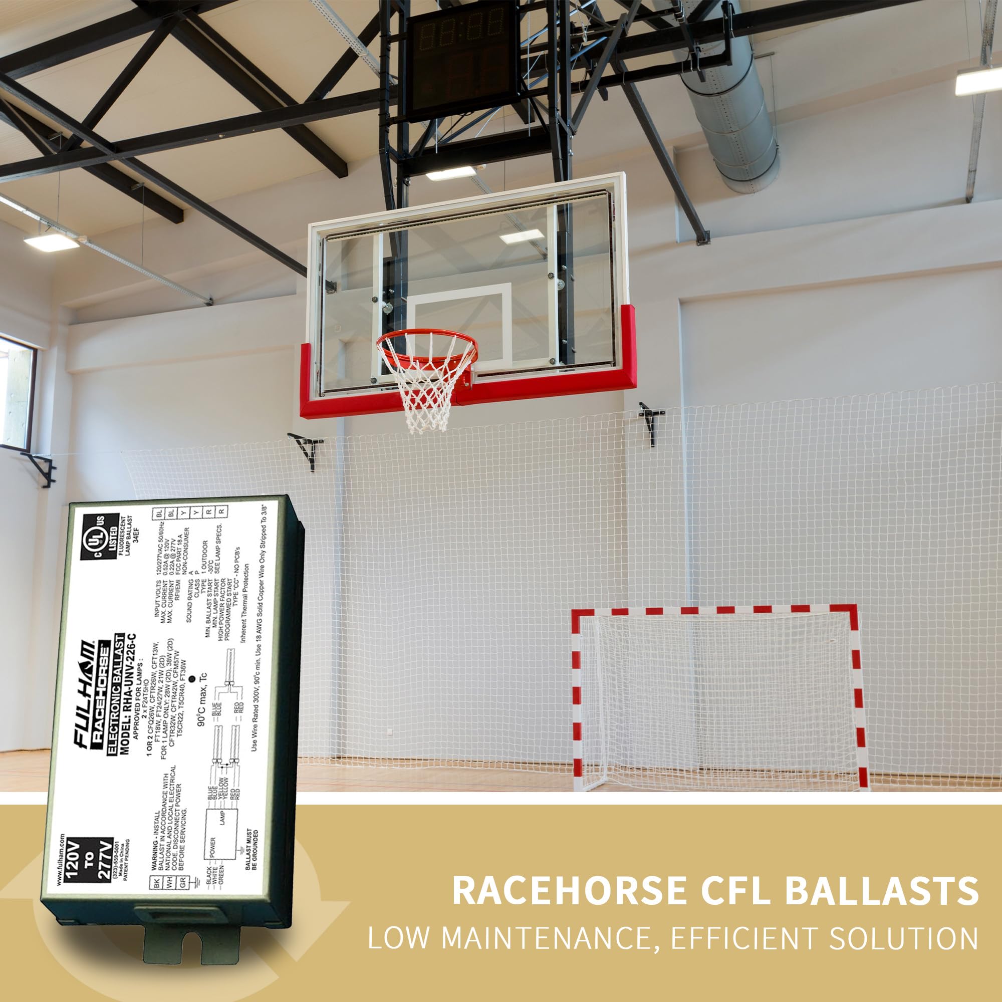 Fulham Lighting Fulham Racehorse Cfl Ballast, Rha-Unv-226-C , White