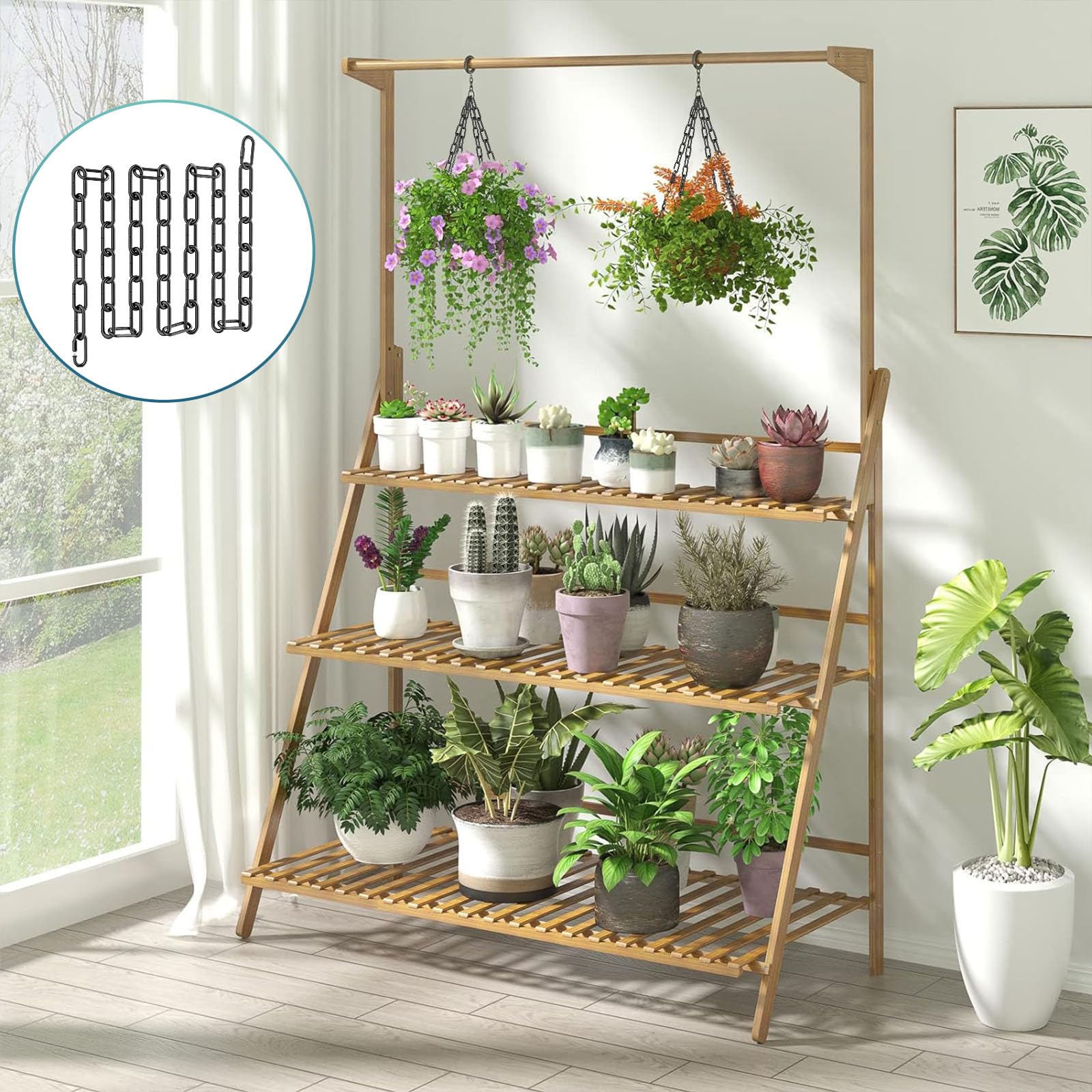 Garini 6 Feet Industrial Black Light Fixture Chain, Adjustable Metal Pendant Chandelier Chain Extension With Detachable Link, 4