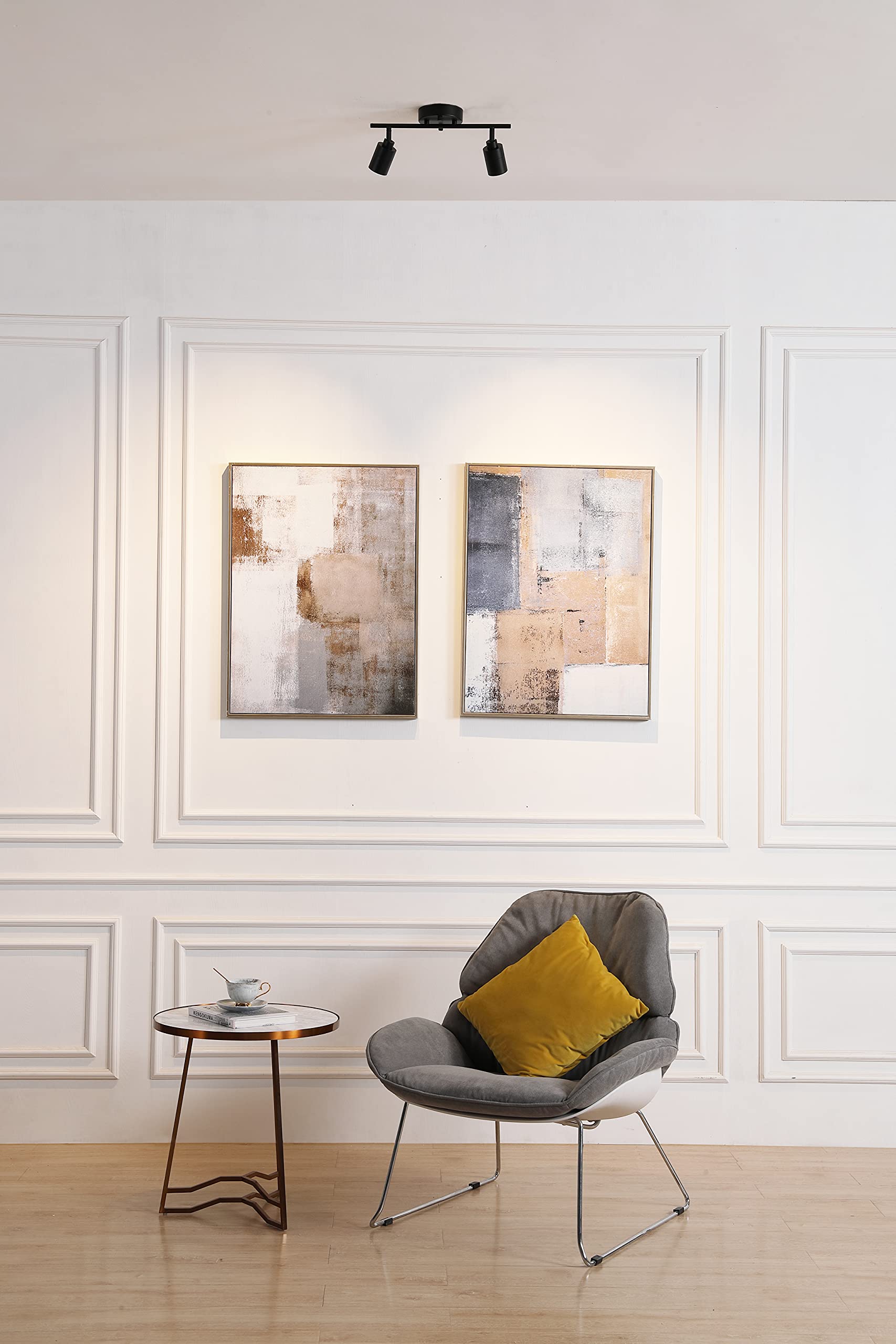 Vidalite Shura Black 2-Light Track Light W/Adjustable Heads, Integrated Led, 15 In. Track Lighting Kit Ceiling Light, 3000K, 112