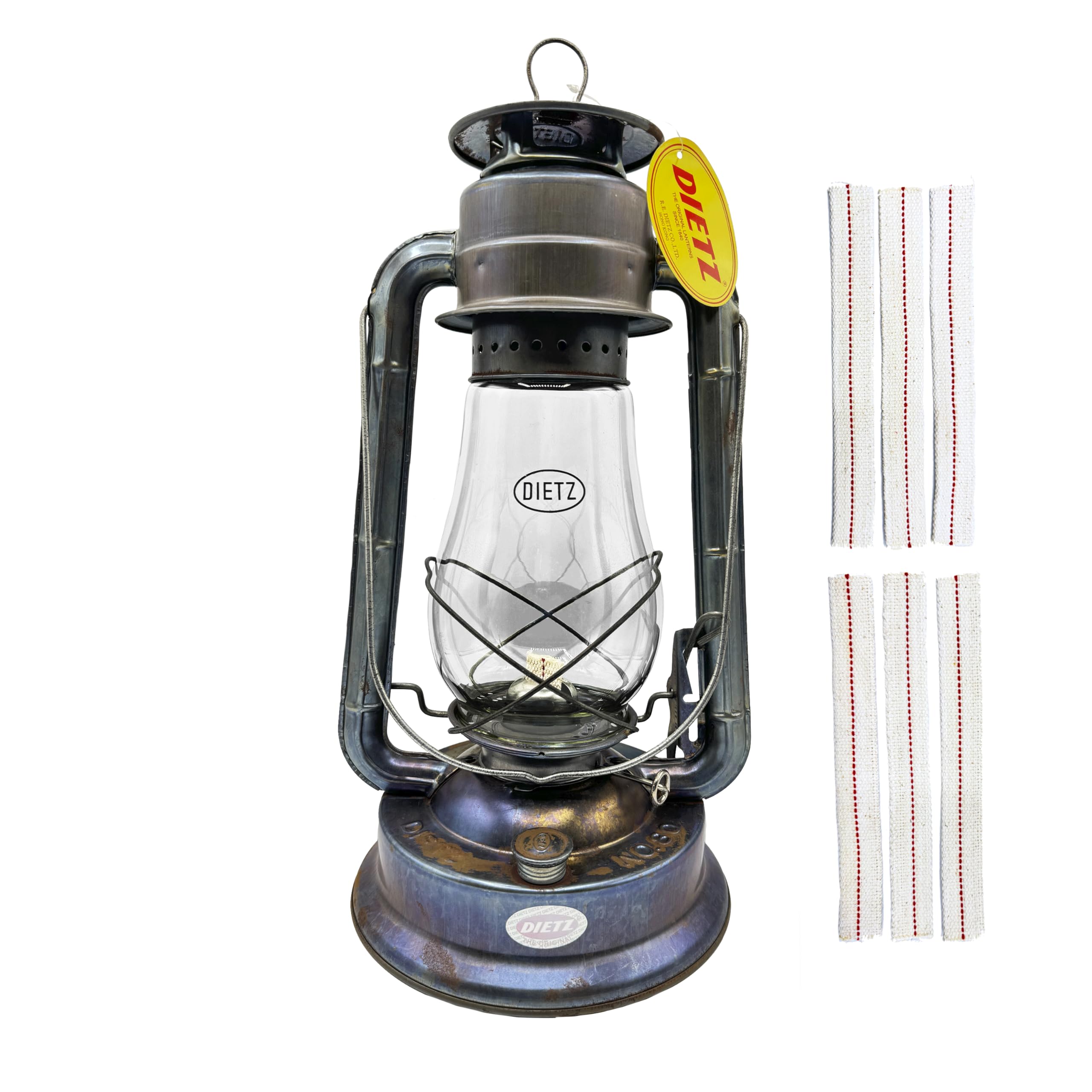Light of Mine - Dietz #80 Blizzard Oil Lantern with 7/8 Replacement Wick Strips (Unfinished)