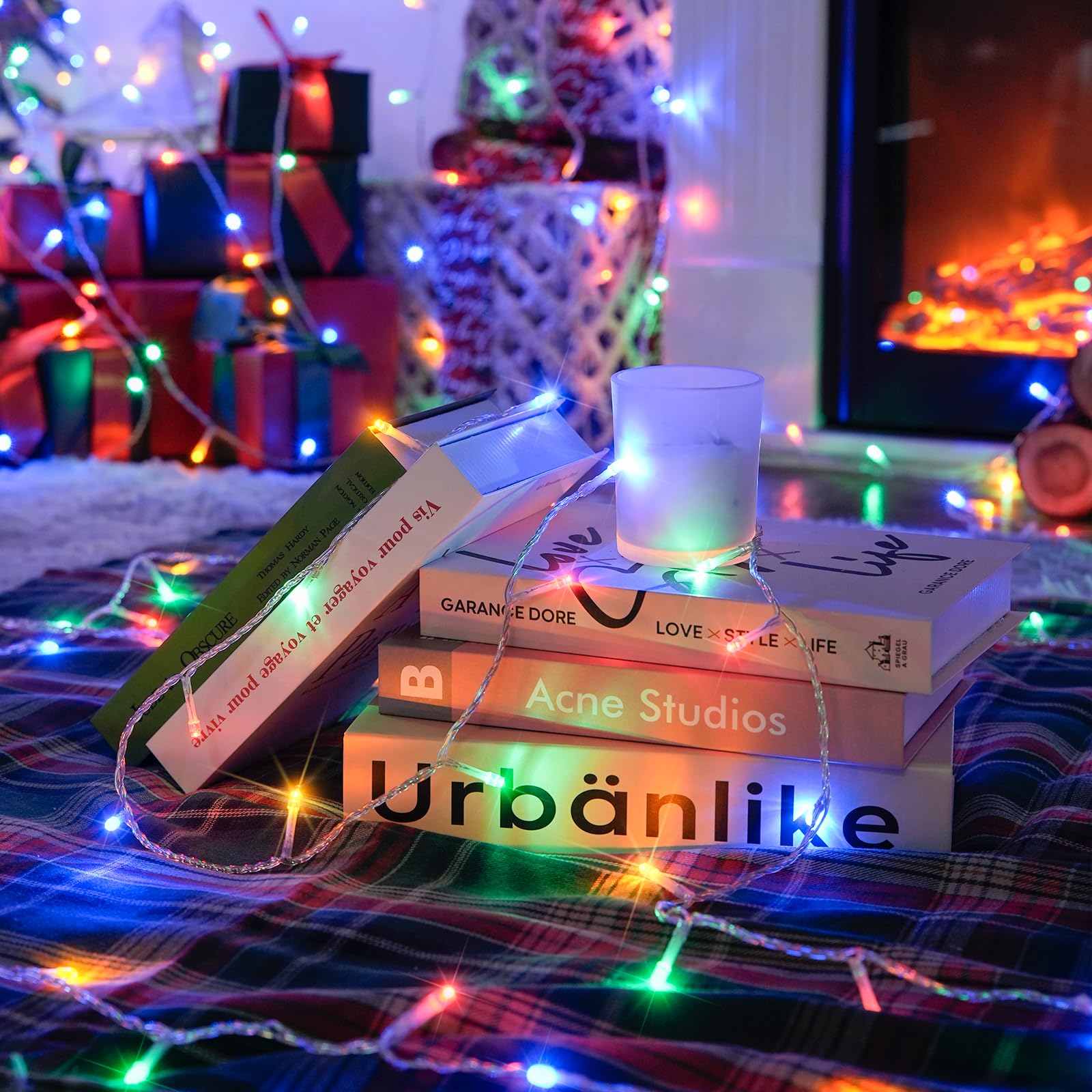 Jmexsuss 150 Led Multicolor String Lights Indoor Outdoor Waterproof, 59 Ft Connectable Christmas Tree Lights, 8 Modes Plug In Colorful String Lights For Patio, Party, Holiday Decorations