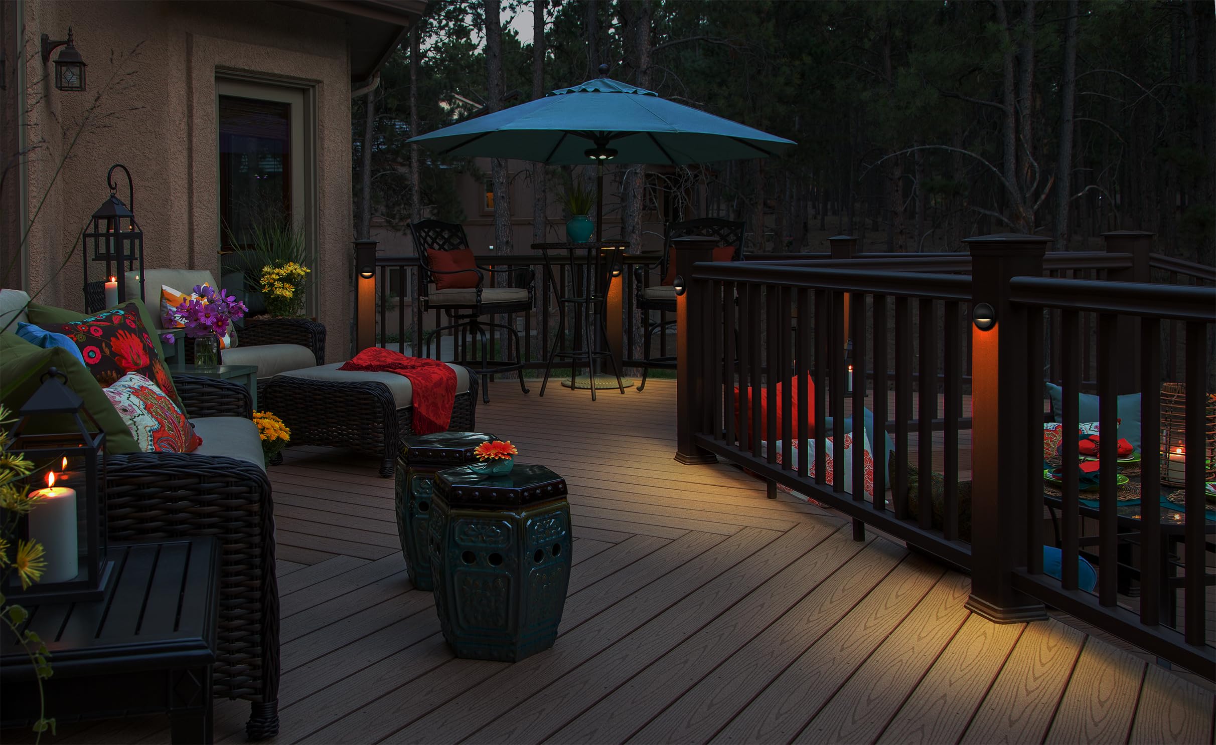 Gkoled 12V Low Voltage Deck Post Lights - Led Stair Riser Lighting, 6-Pack, Black Aluminum Finish