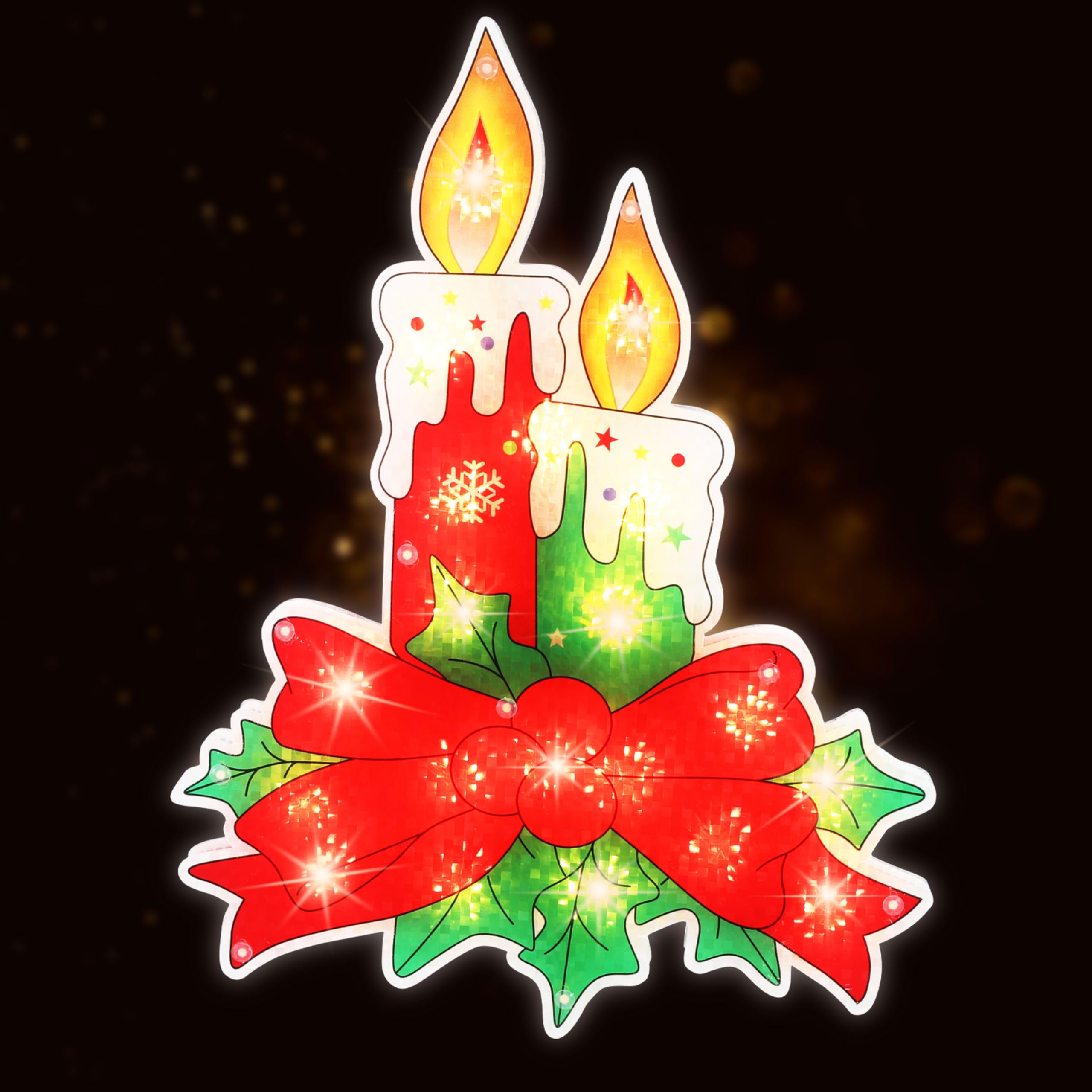 Lamphome Christmas Window Silhouette Lights Decorations, Lighted Candle Christmas Window Lights For Christmas,Party,Home,Patio Lawn,Garden