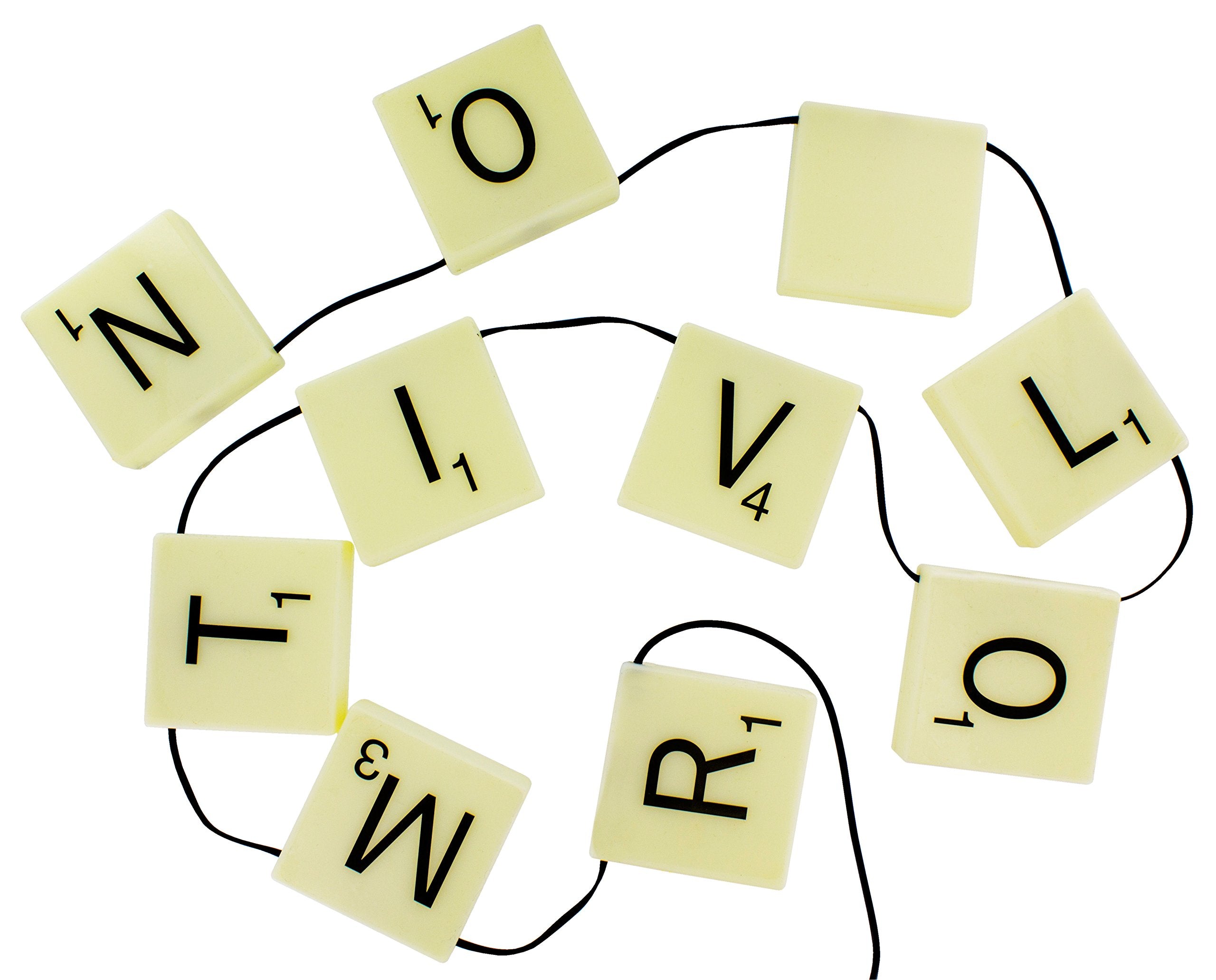 Paladone Scrabble Customizable Letter Tiles Light With Reusable Vinyl Stickers - Decor Light