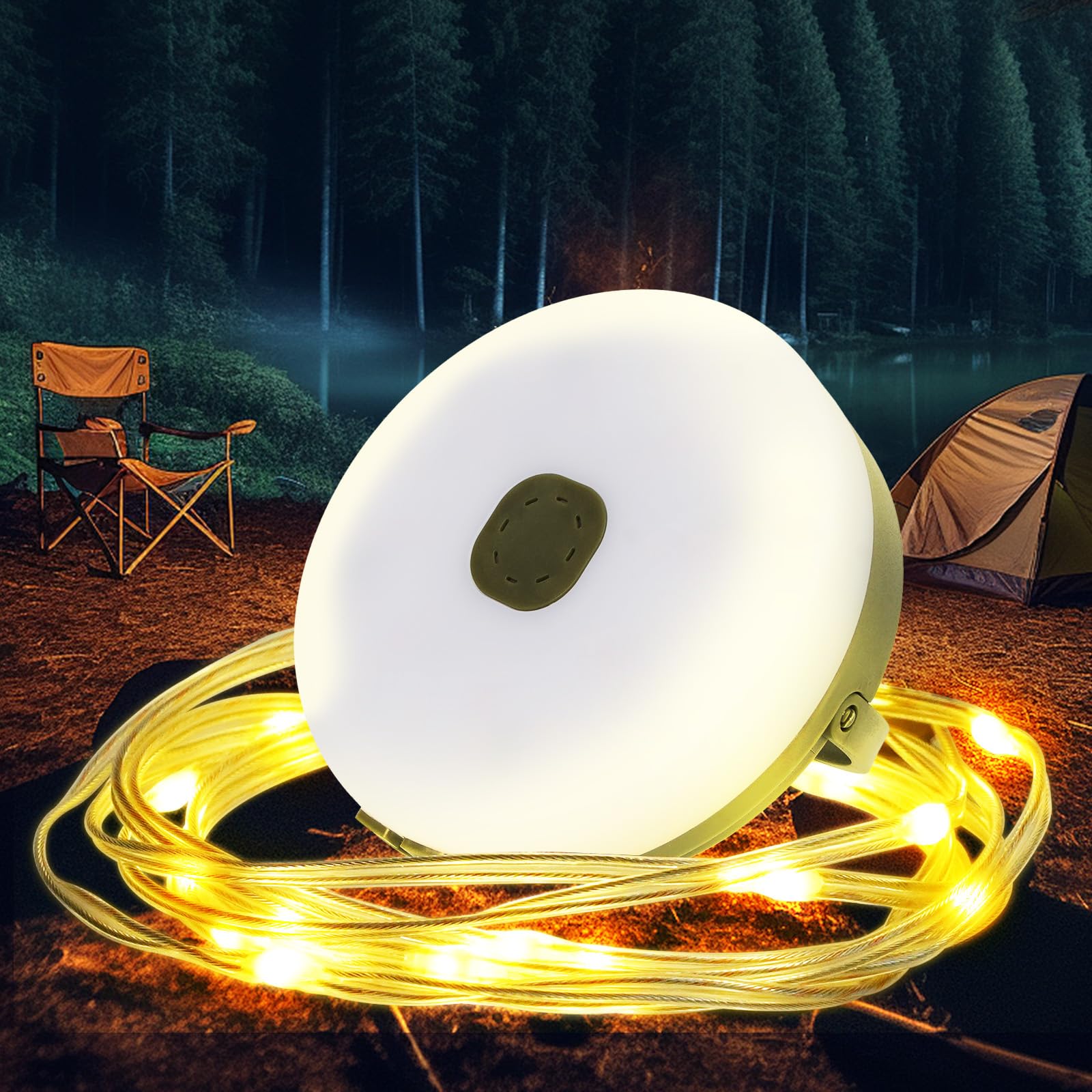 GHORA Camping String Light, 32.8FT LED, 8 Modes, Waterproof, Green, Model KXK-500