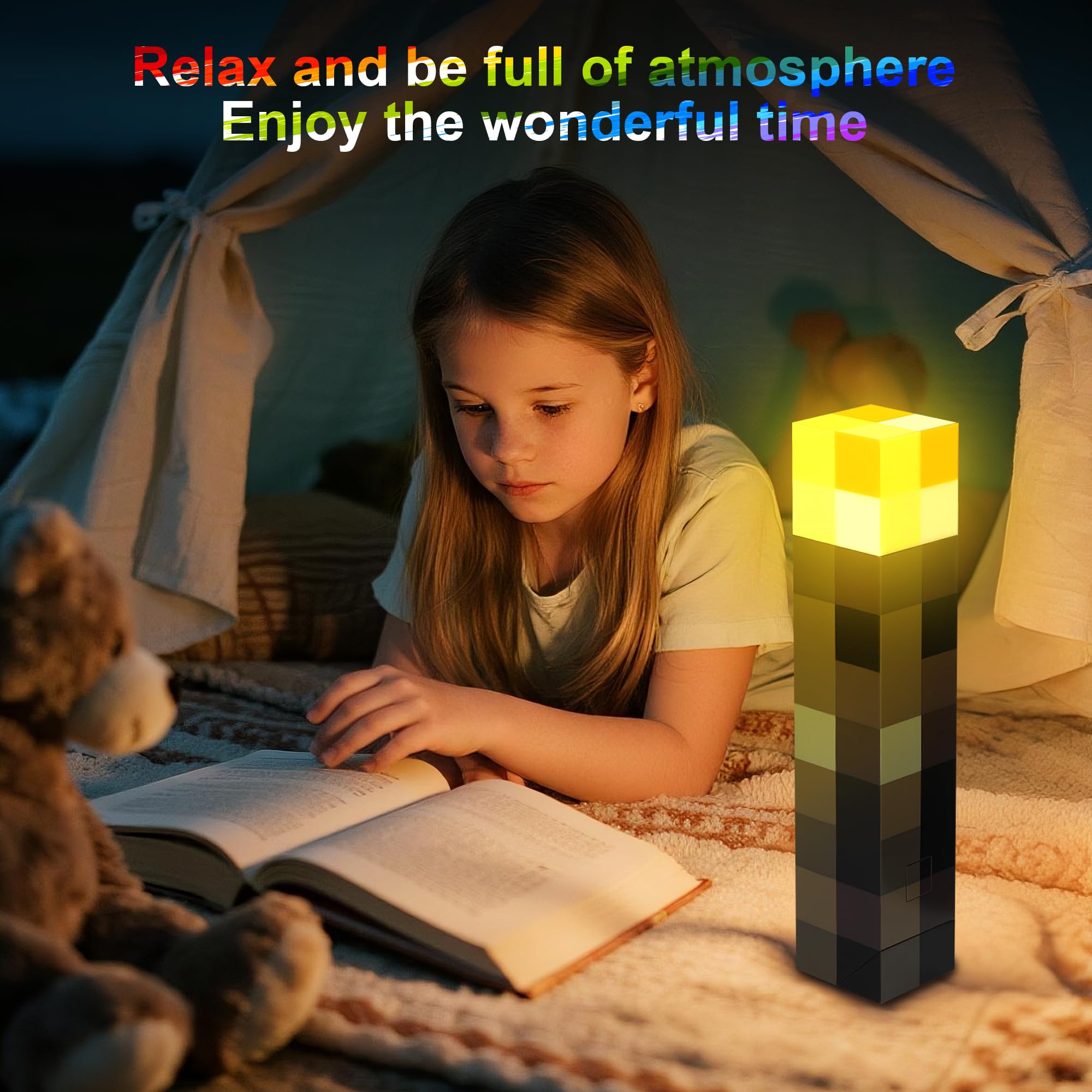 Arrasu LED Torch Lamp with Remote Control, USB Rechargeable, Wall Mountable, Multi-Color Night Light