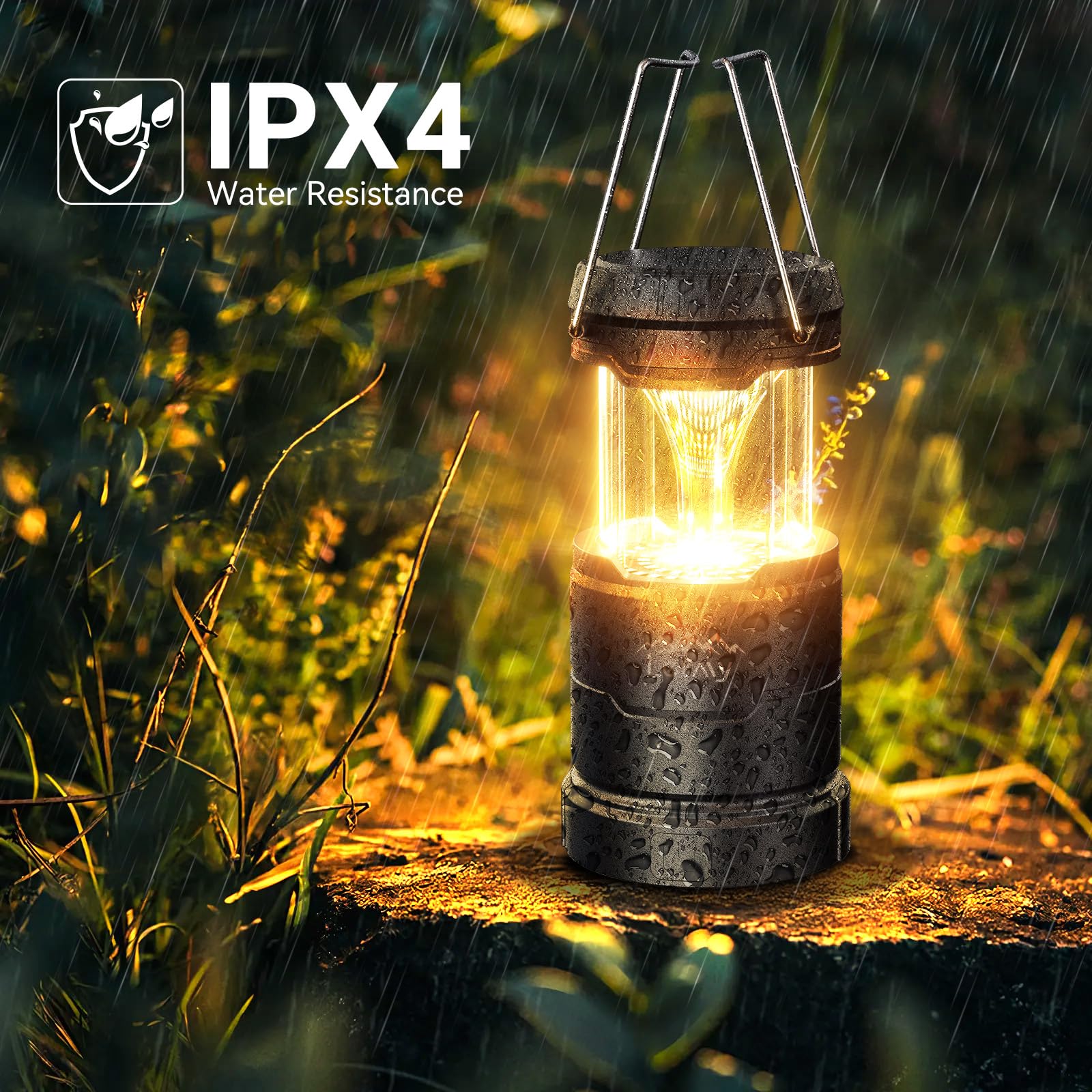 Letmy 4 Pack Camping Lanterns For Power Outages - Dimmable & 3 Color Modes, Battery Powered Lantern, Collapsible, Water Resistan