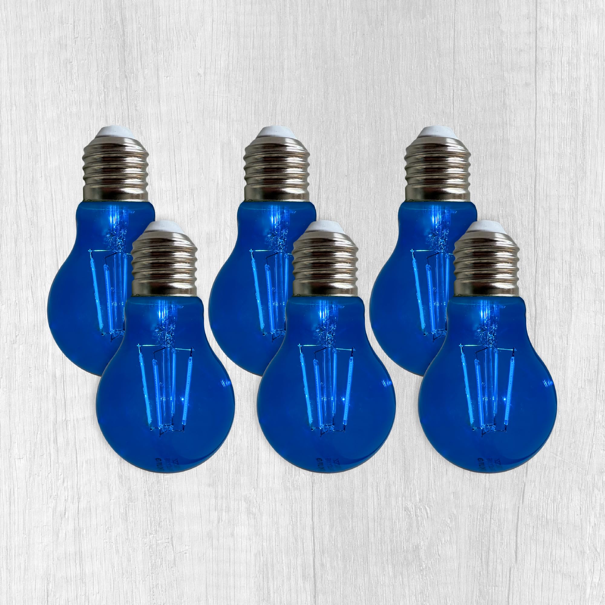 Whfialux A19 Edison Led Blue Filament Light Bulbs, 4W, Blue Colored Glass, E26 Base, Indoor, Outdoor, Porch, Decoration, Party, 