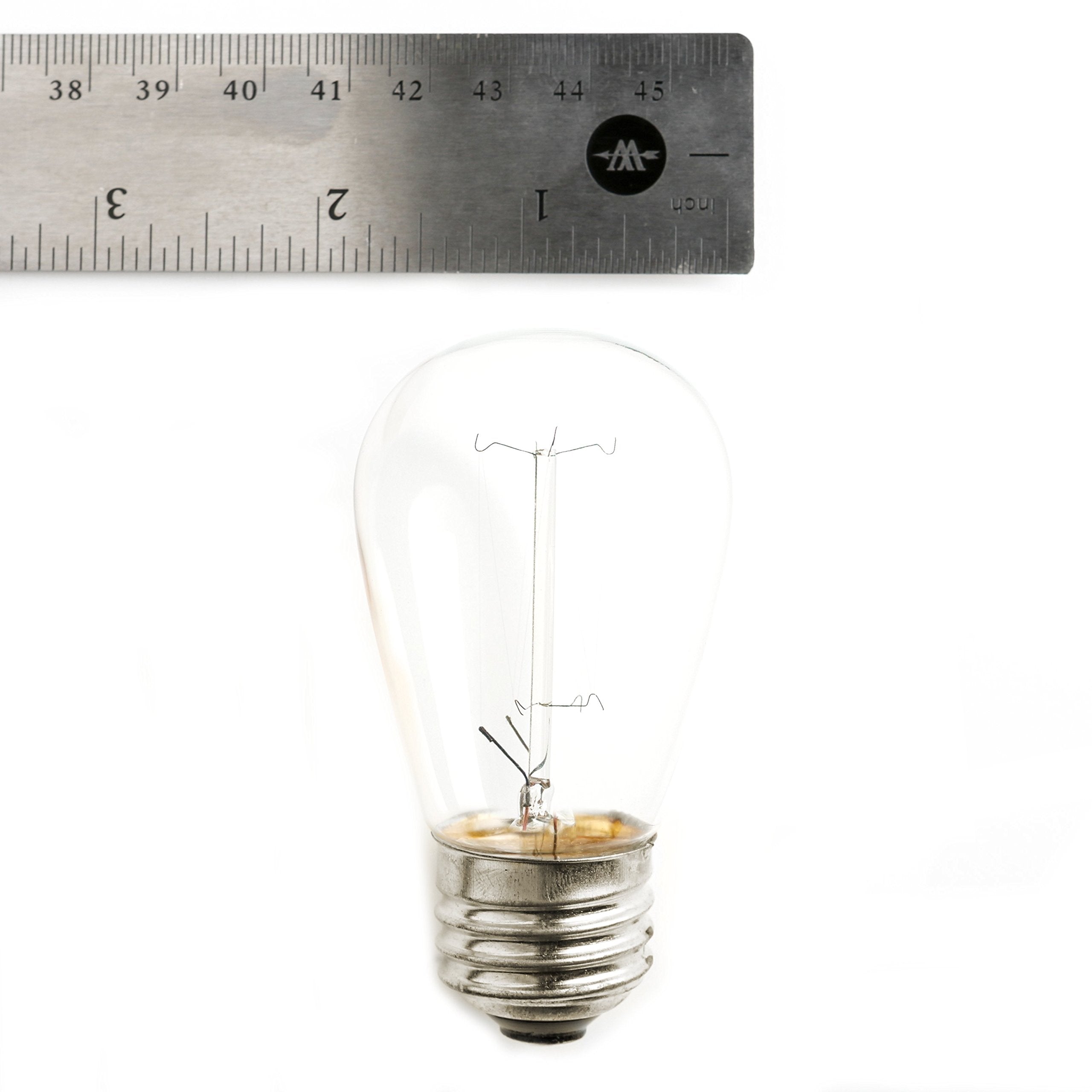 Hometown Evolution  Inc. E26 Outdoor Commercial String Lights With Suspended Socket For Weatherproof Heavy Duty Vintage Outside Lighting (S14 Lantern Edison 11 Watt Bulbs  24 Foot 12 Socket)