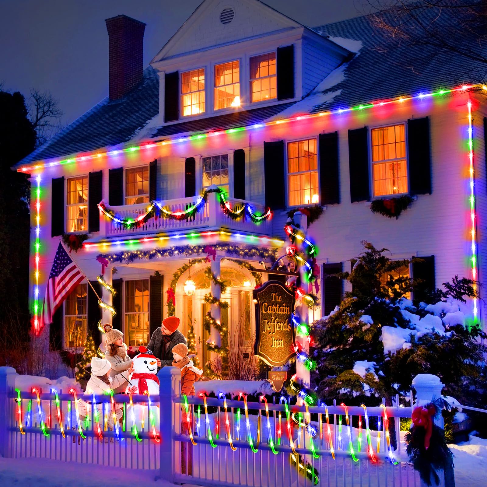 KNONEW 164FT 1000LED Multicolor Rope Lights - Waterproof String Lights for Indoor/Outdoor Use, 8 Modes, Ideal for Weddings & Holiday Decor