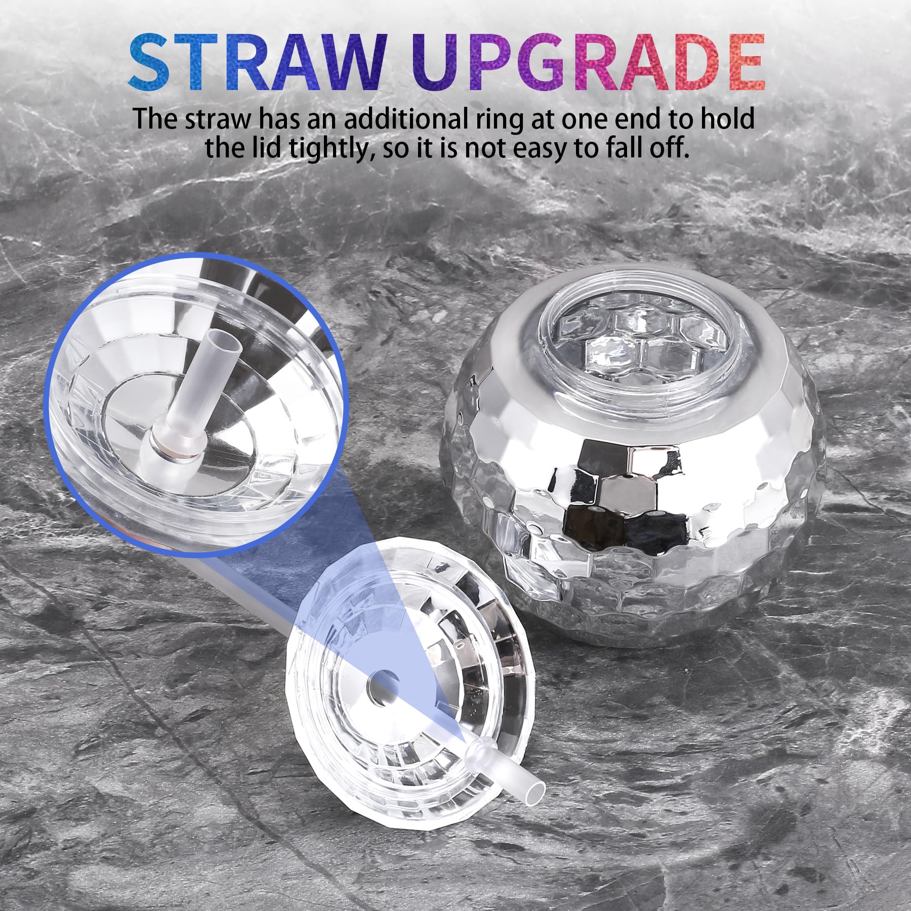 Ktondic 9 Pack Disco Ball Cups, 20Oz Disco Party Cups With Straw And Lid, Reusable Disco Ball Tumbler Disco Flash Ball Disco Bal