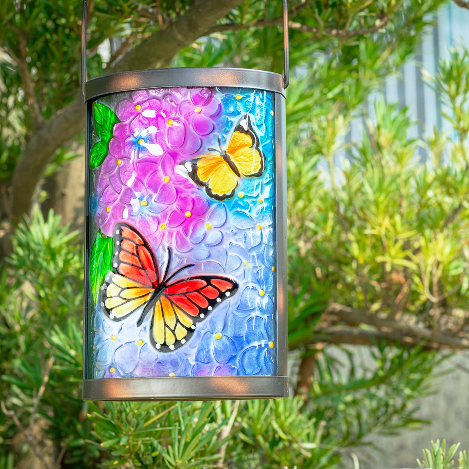 Hanging Solar Lantern Outdoor Waterproof Led Solar Lights Butterfly Decorative Solar Lanterns Tabletop Lamp For Outdoor Patio Ga