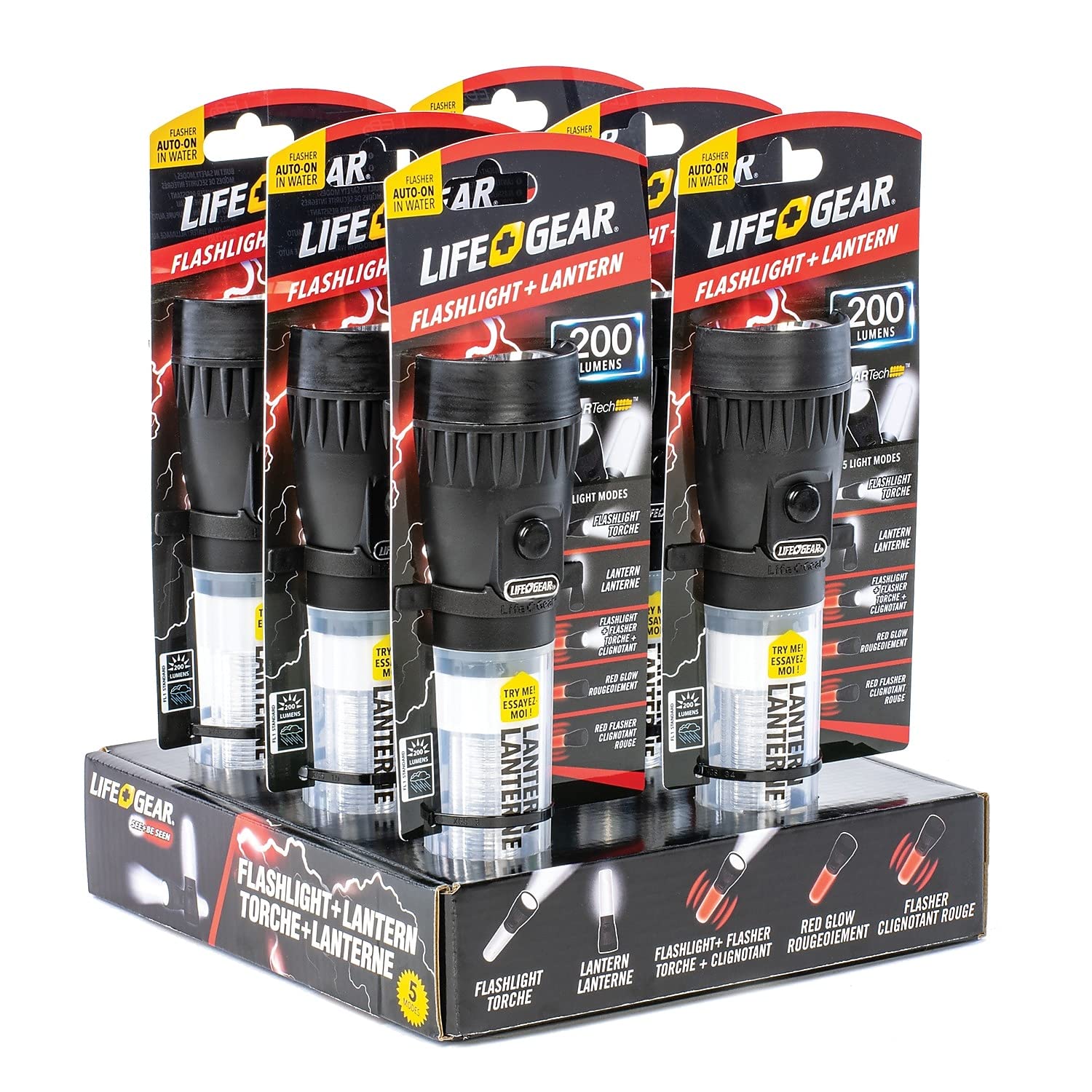 Life+Gear 7.8&quot; 200-Lumen Floating Flashlight And Lantern, Red (41-3744)