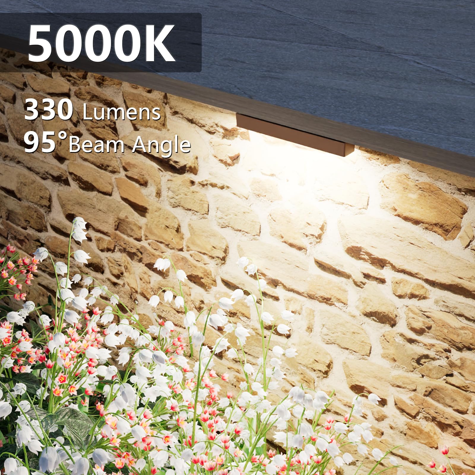 VOLISUN 12 Pack 7" Waterproof LED Hardscape Lights, 12V Paver Step Lights, 5000K Daylight, Aluminum, Model JXL-ST0703