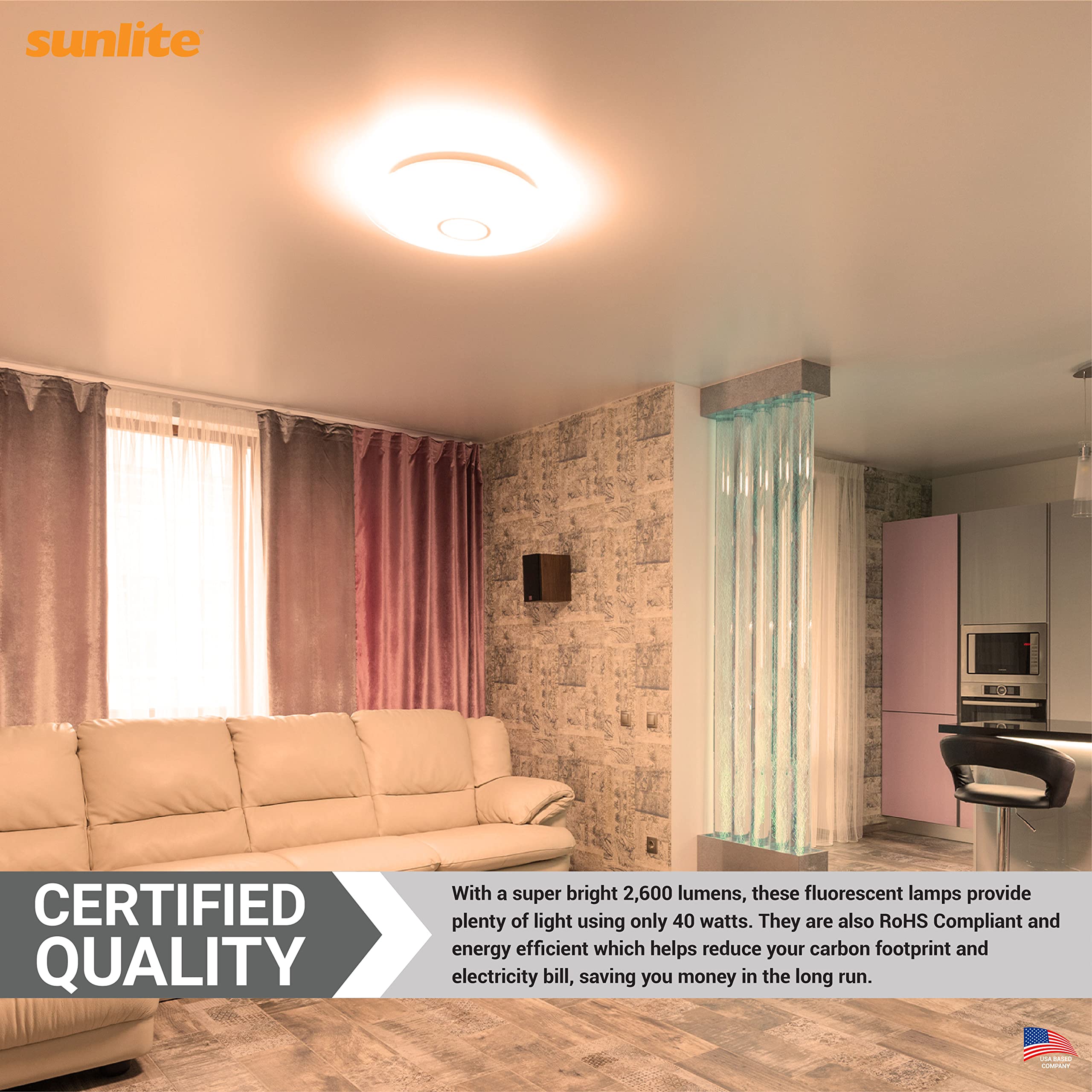 Sunlite 41526 FC16T9/WW T9 Round Fluorescent Circline Lamp, 40 Watts, 2600 Lumens, 2700K Soft White, RoHS Compliant, G10Q 4-Pin