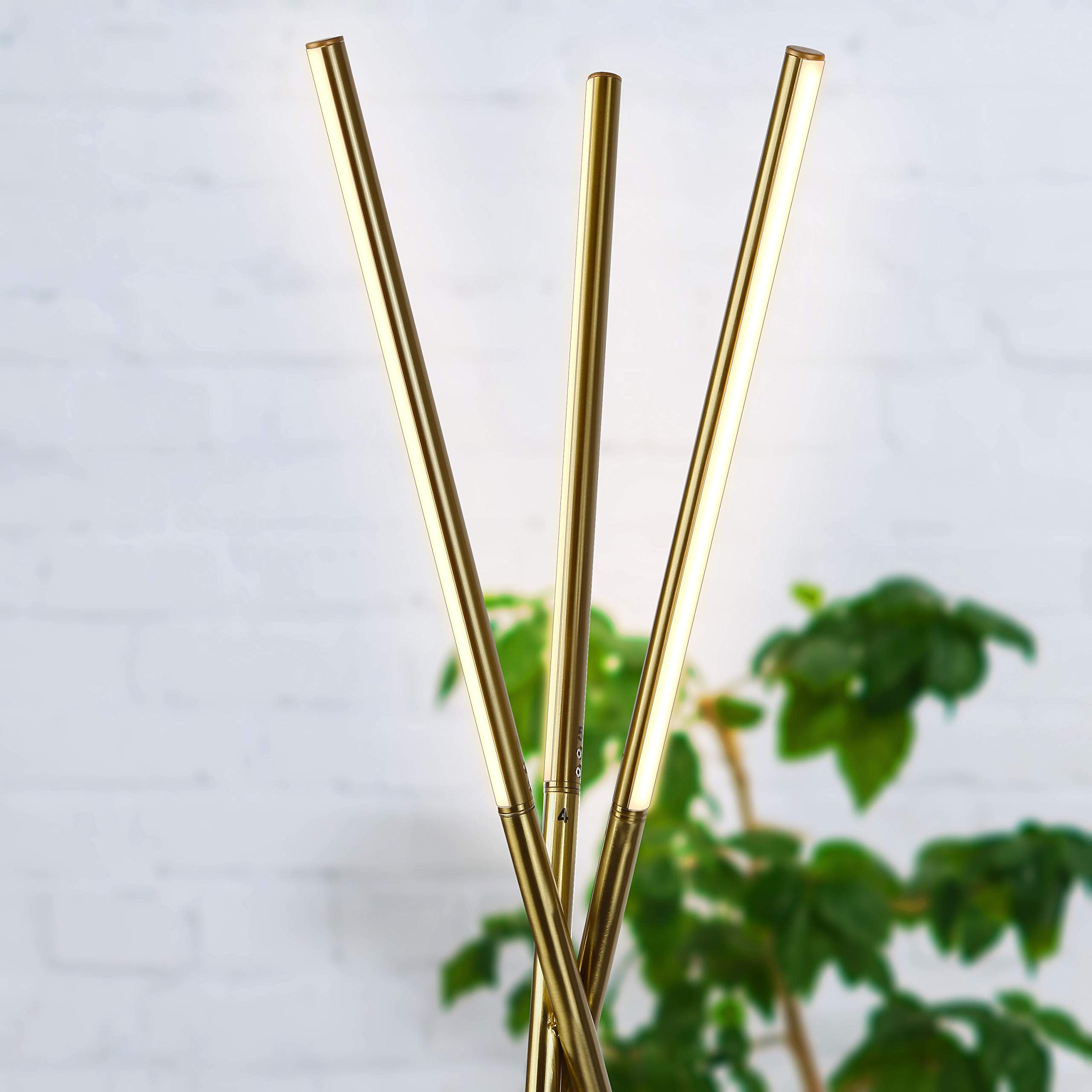 Brightech Stix Led Tripod Floor Lamp For Living Room - Dimmable Modern Standing Lamp, With 3 Lights For Bedroom - Contemporary O