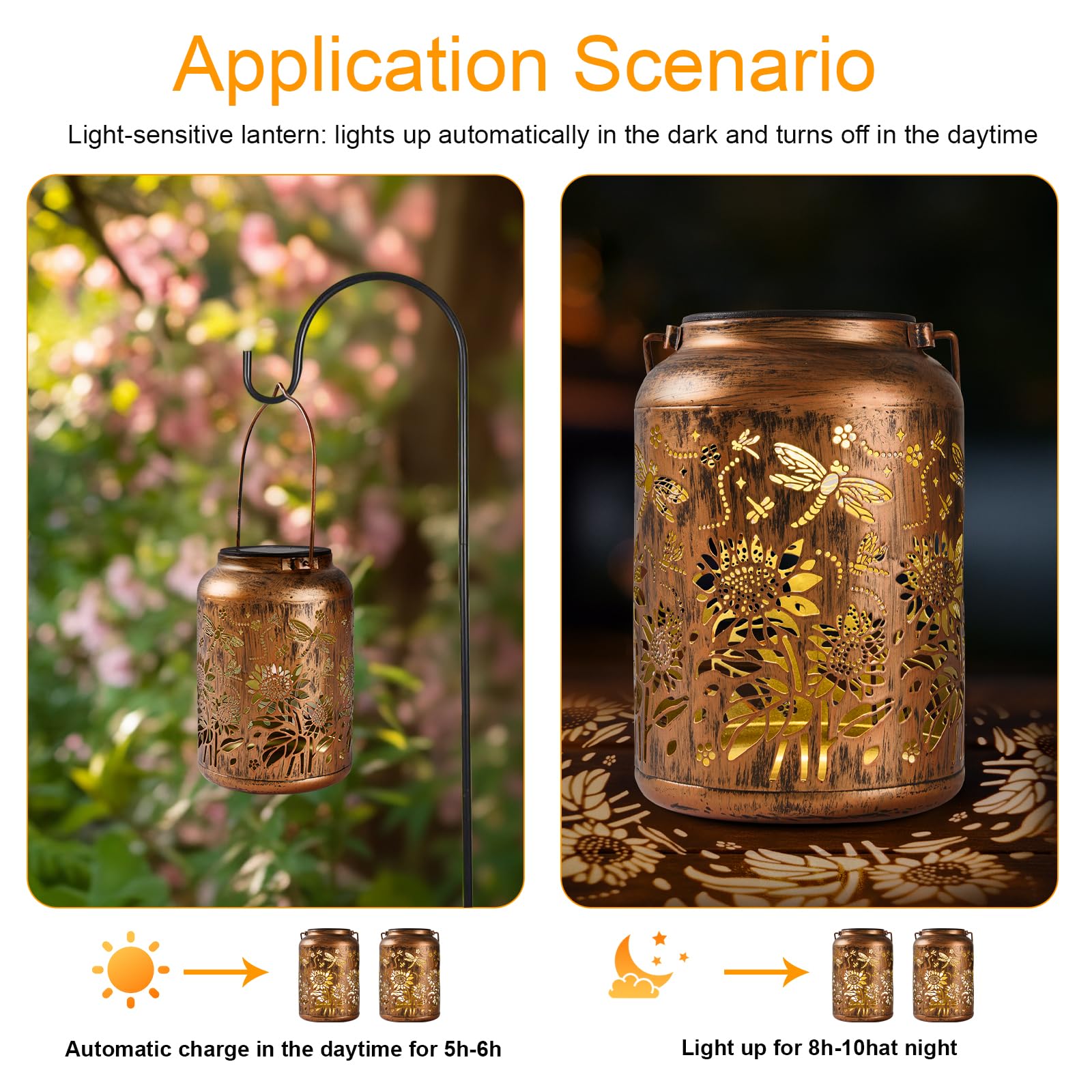 Sunflower Solar Lantern  Chrismas Gifts  Outdoor Waterproof Led Decorative Garden Lights For Lawn  Landscape  Patio  Porch Hanging Solar Lights For Women  Ladies  Mom  Grandma