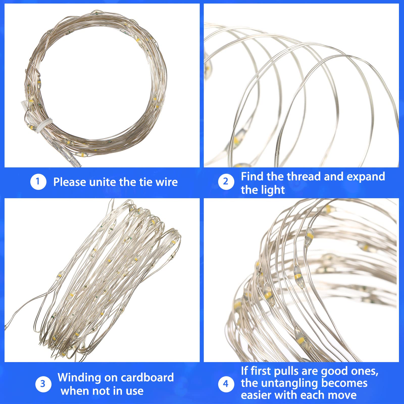 Tuanse 10 Pack Fairy String Light With Timer Function 16.4 Ft 50 Led Twinkle Copper Wire Light Battery Operated For Christmas Be