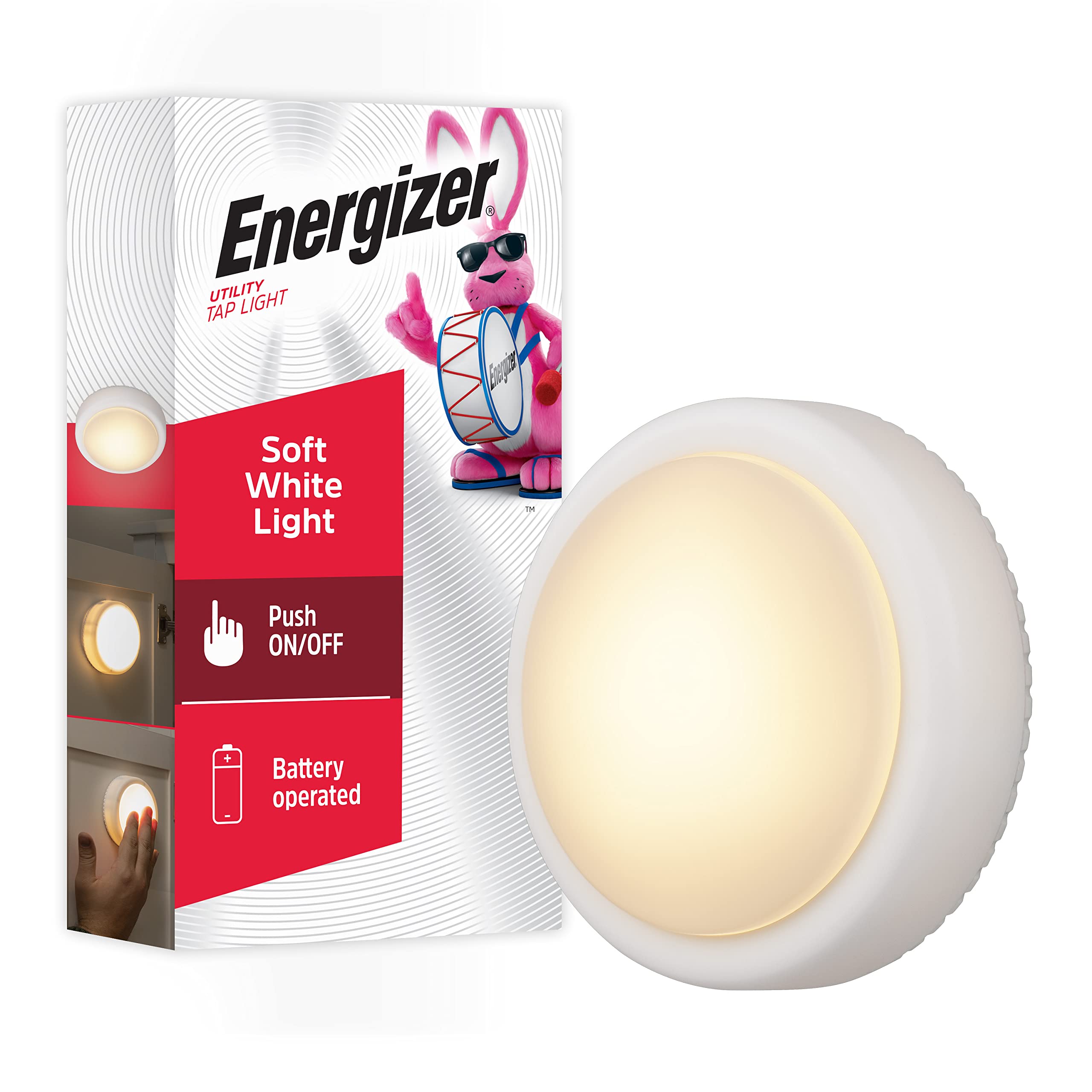 Energizer Led Tap Light, 1 Pack, Touch Light, Battery Operated Lights, Portable Light, Wireless Lights, Under Cabinet Lighting,