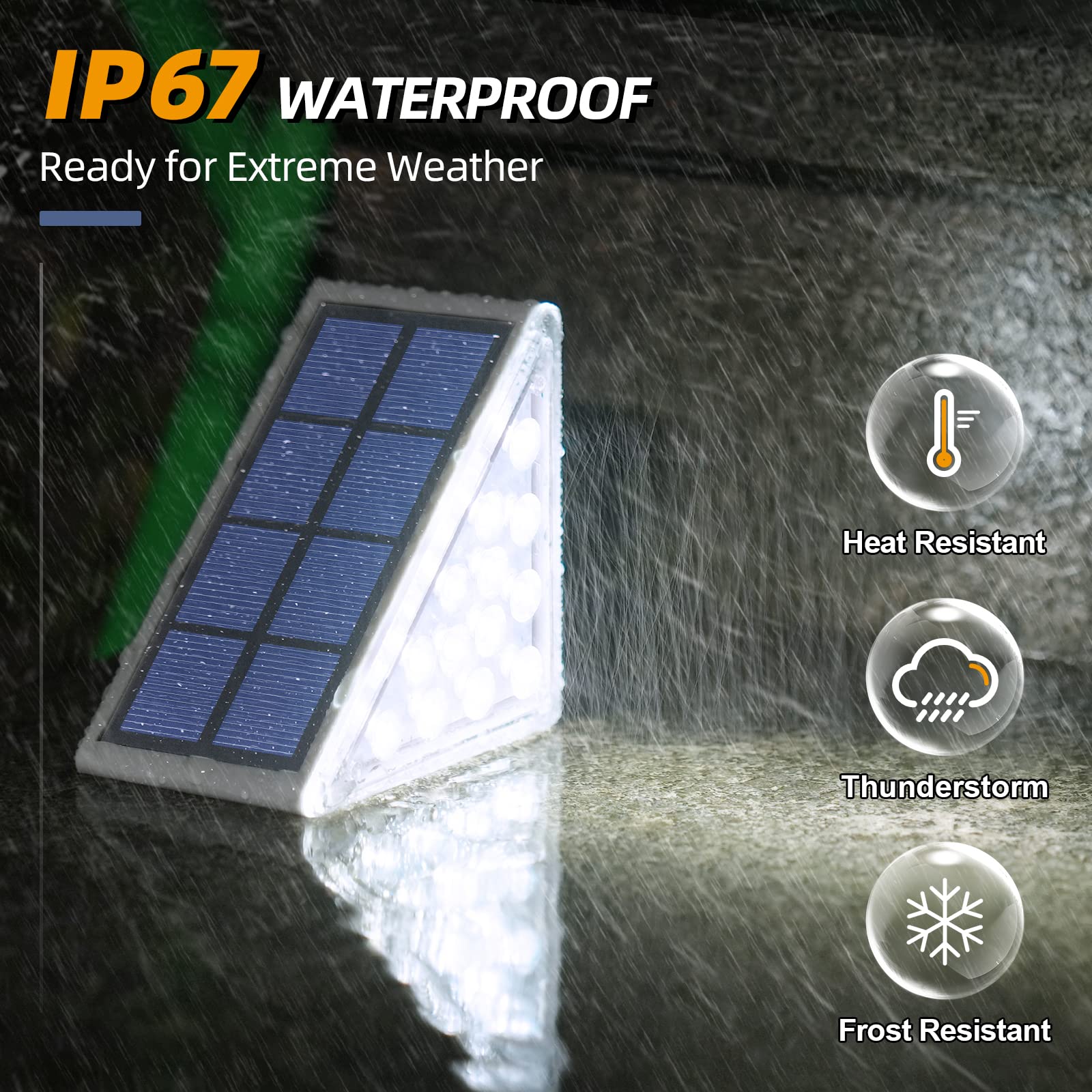 NIORSUN Solar Step Lights, 8 Pack Cool White, Waterproof IP67, Auto On/Off, for Steps, Stair, Patio, Yard, Porch, Deck Decor