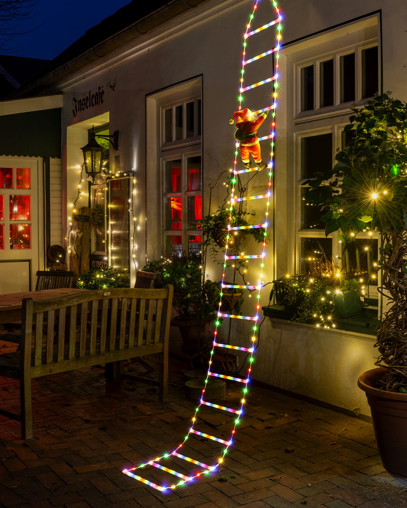 Toodour LED Christmas Lights - 10ft Multicolor Decorative Ladder Lights for Indoor Outdoor Use, Model LED08230347