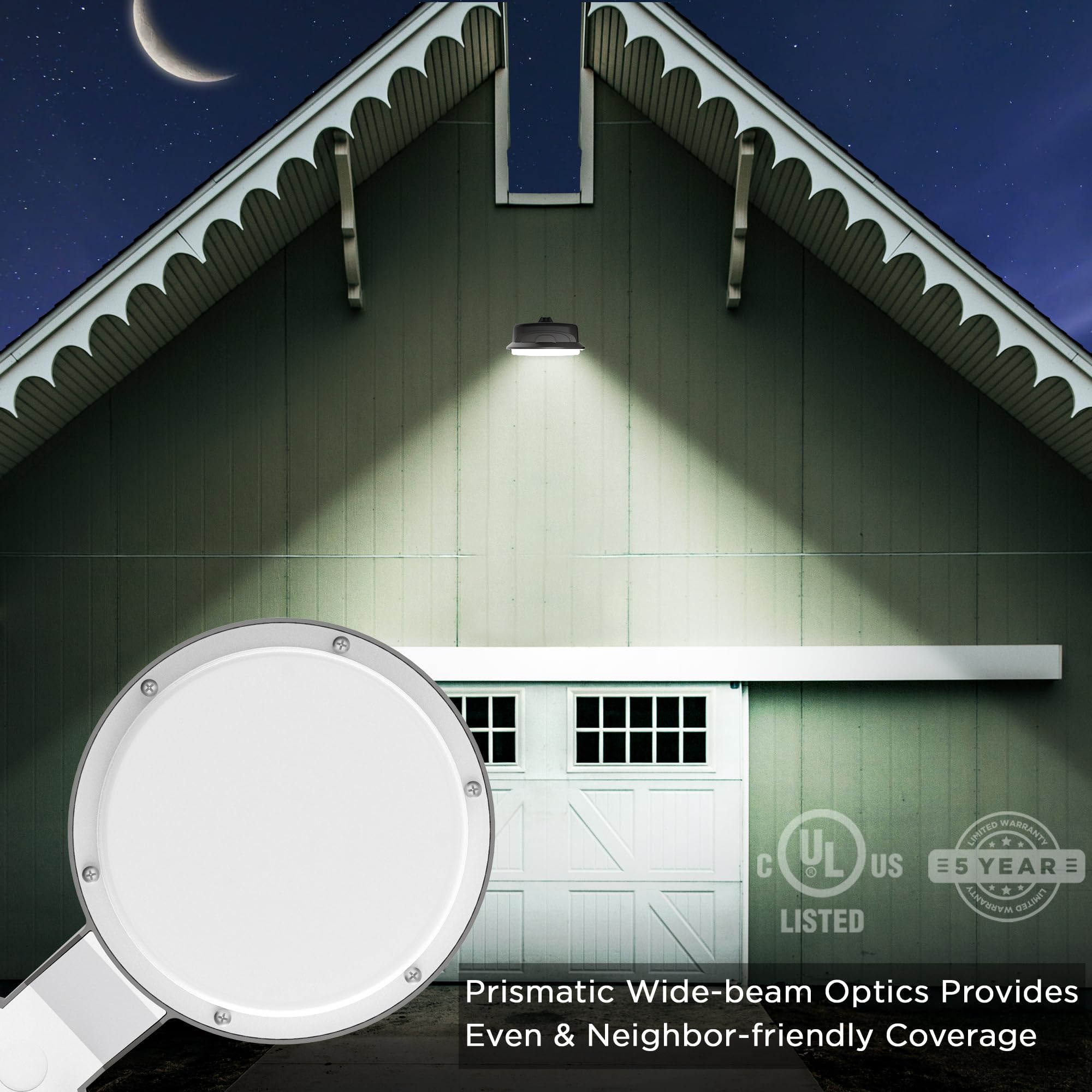 Led Barn Light 55W Dusk To Dawn Yard Lighting With Photocell Ul Listed Led Security Light Dark Sky Frindly Full Cut-Off Light For Barns Garage Yard Warehouse 4000K 5500Lm 120Vac Dark Bronze 2 Pack