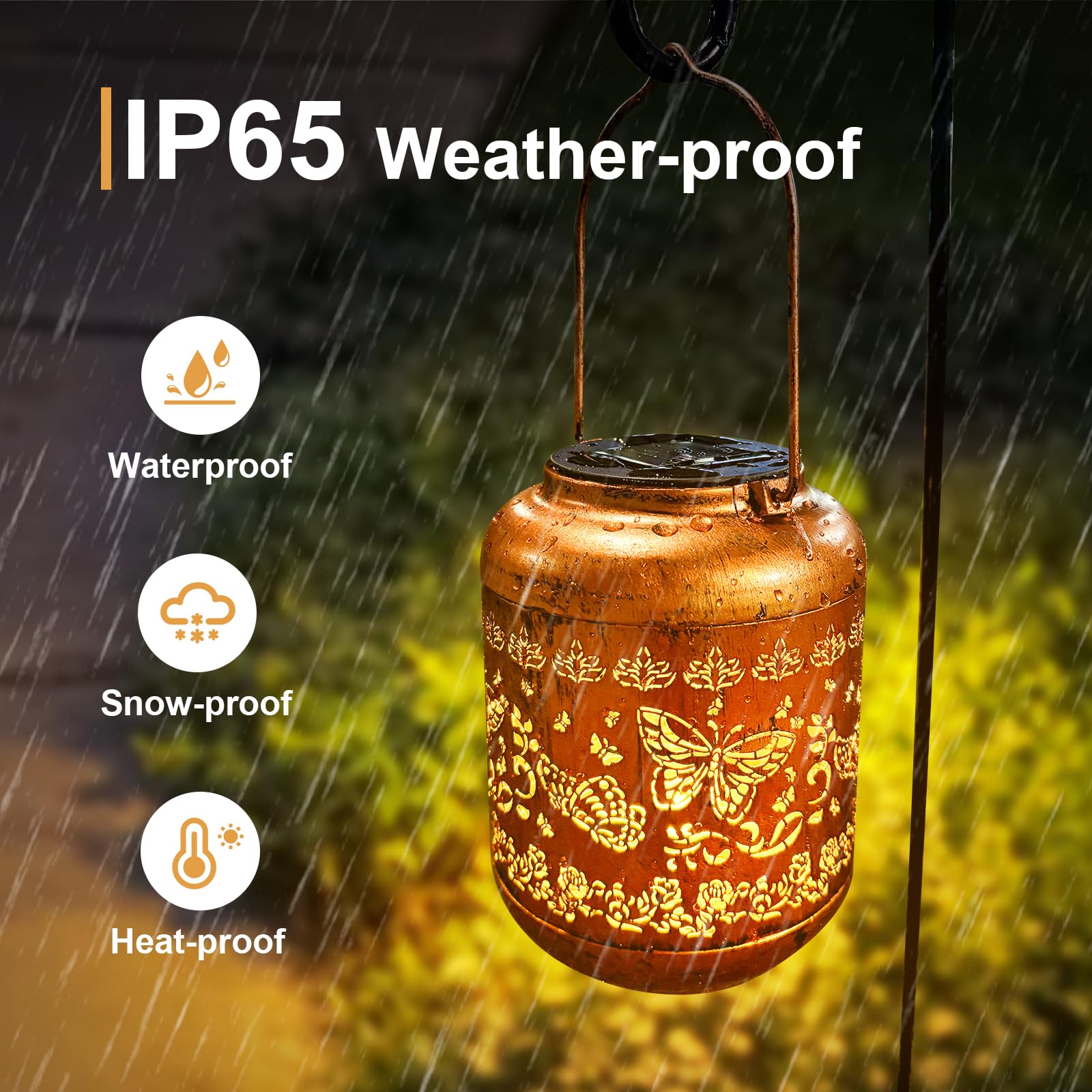 Butterfly Solar Lanterns Outdoor Hanging Waterproof Butterfly Garden Decor Christmas Gifts For Women Mom Grandma Metal Solar Lig
