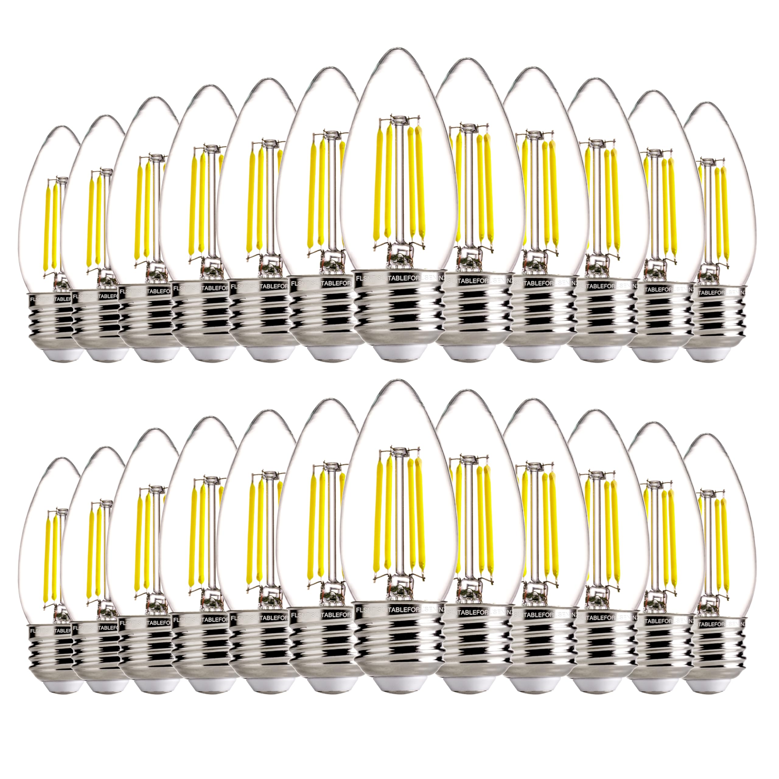 FLSNT B11 E26 LED Chandelier Light Bulbs, 60W Equivalent, 5000K Daylight Dimmable LED Candelabra Bulbs, 550LM, 24 Pack