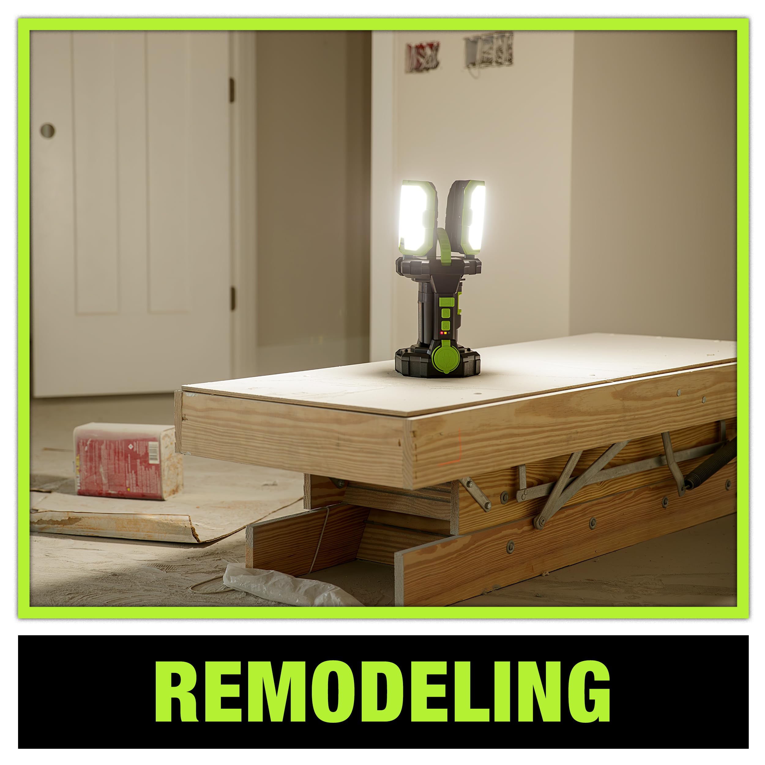 Powersmith 5000 Lumen Work Light Jobsite Area Work Light With 3-Way Power, Voyager Battery Included (Pvlp50A)