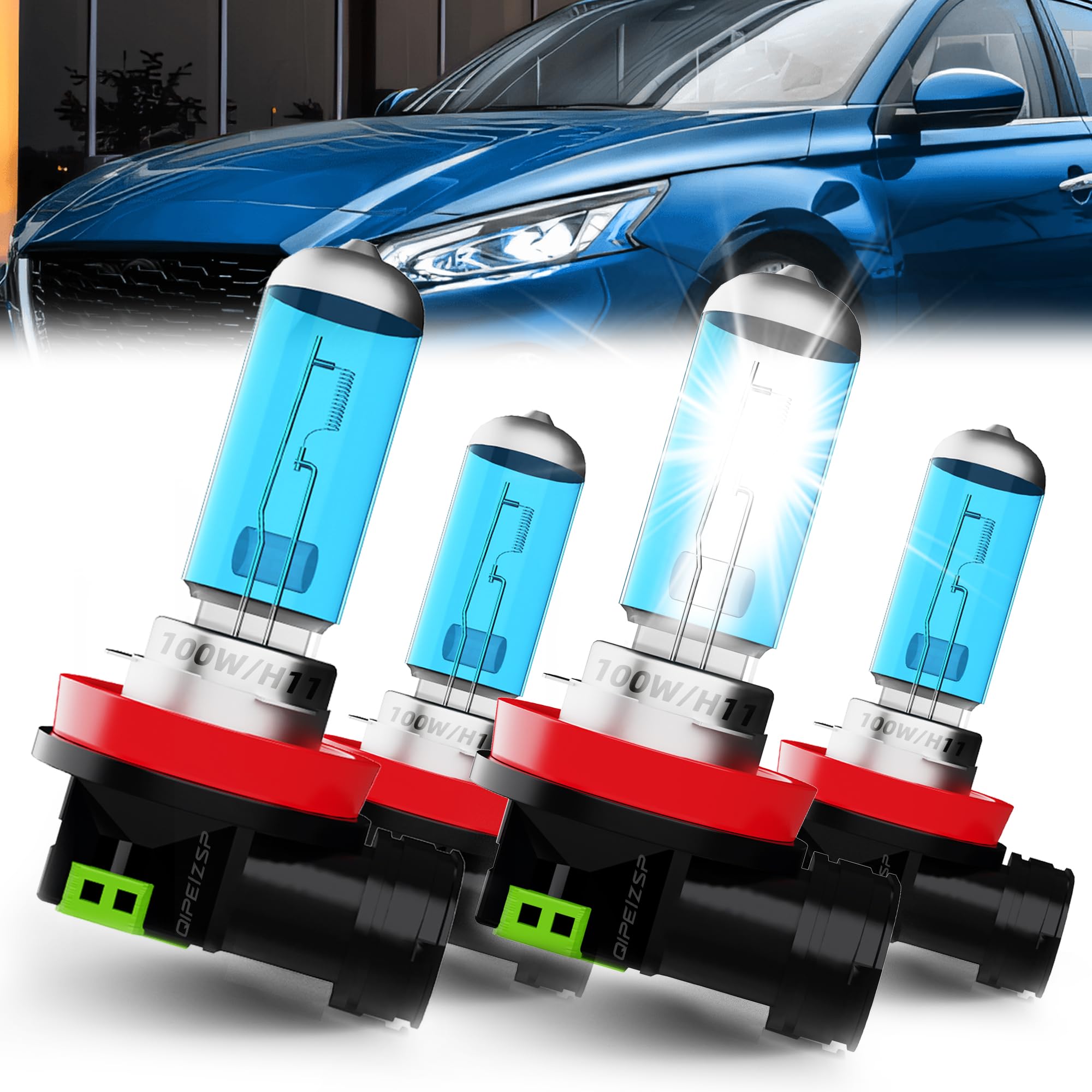 QIPEIZSP compatible with (2007-2018) Nissan Altima halogen Headlight Bulbs Front Bulb Bright Light halogens Combo, h8/h9/h11 Hig