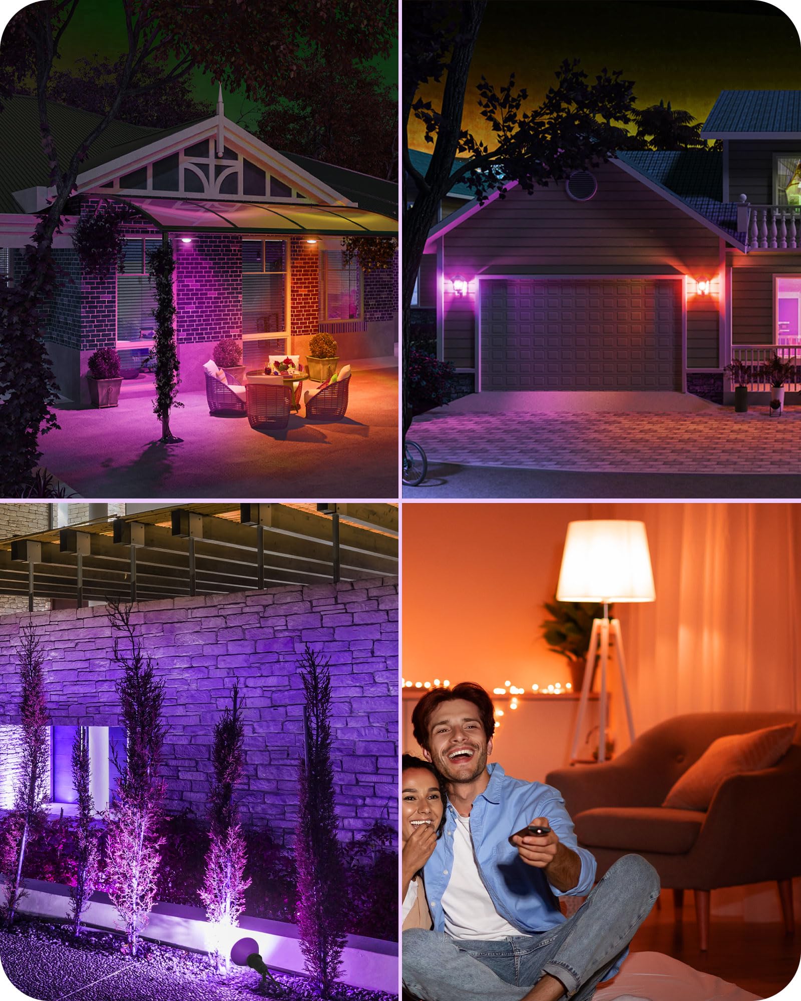 Edishine Par38 Purple & Orange Led Flood Light Bulbs Outdoor, Dimmable Purple Orange Led Light Bulb, 18W(120W Equivalent), Light
