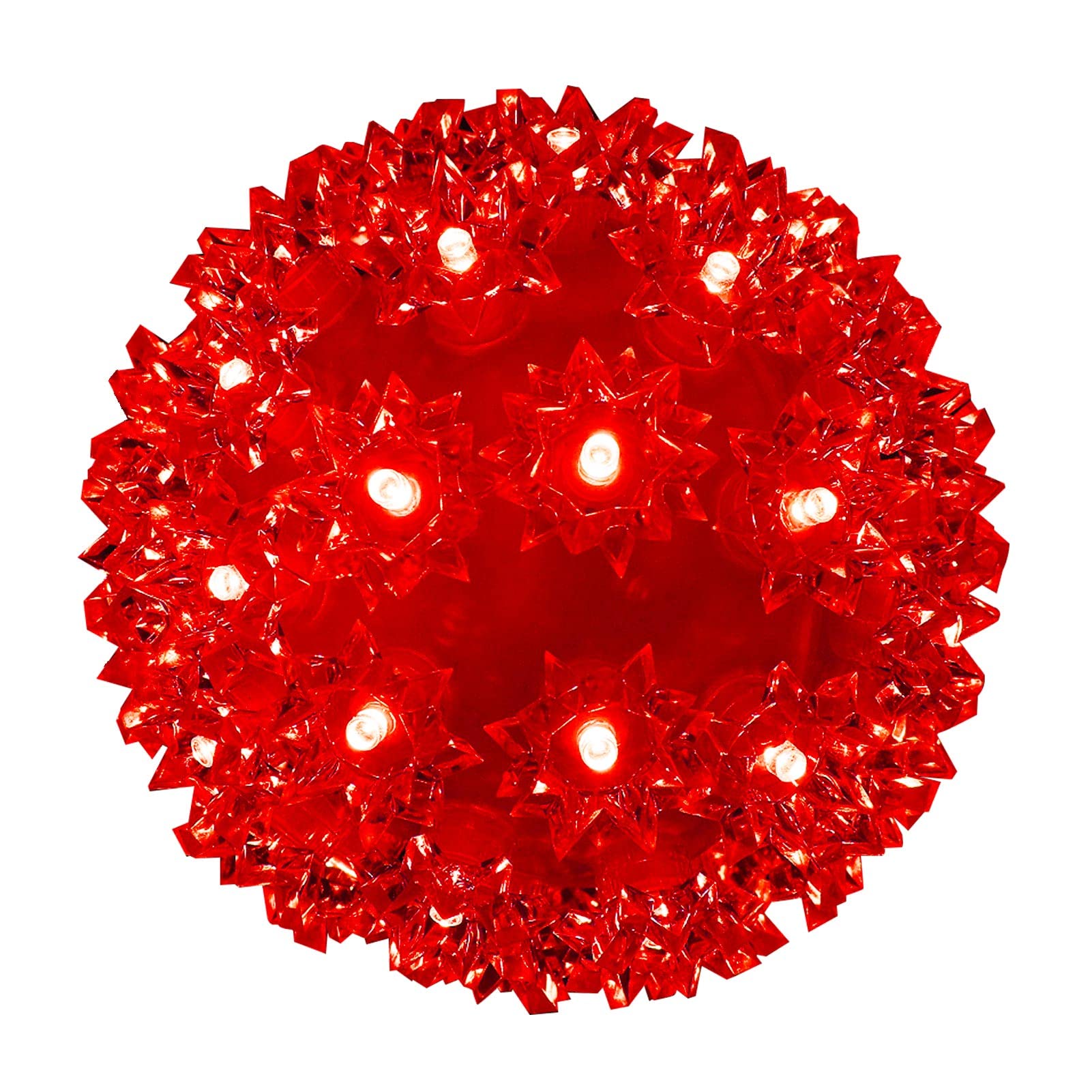 Christmas Lighted Ball 5.5 Outdoor Hanging Sphere Lights Orb 50 LED Red Starlight Sphere for Tree  Porch  Gazebo  Bedroom Decorations