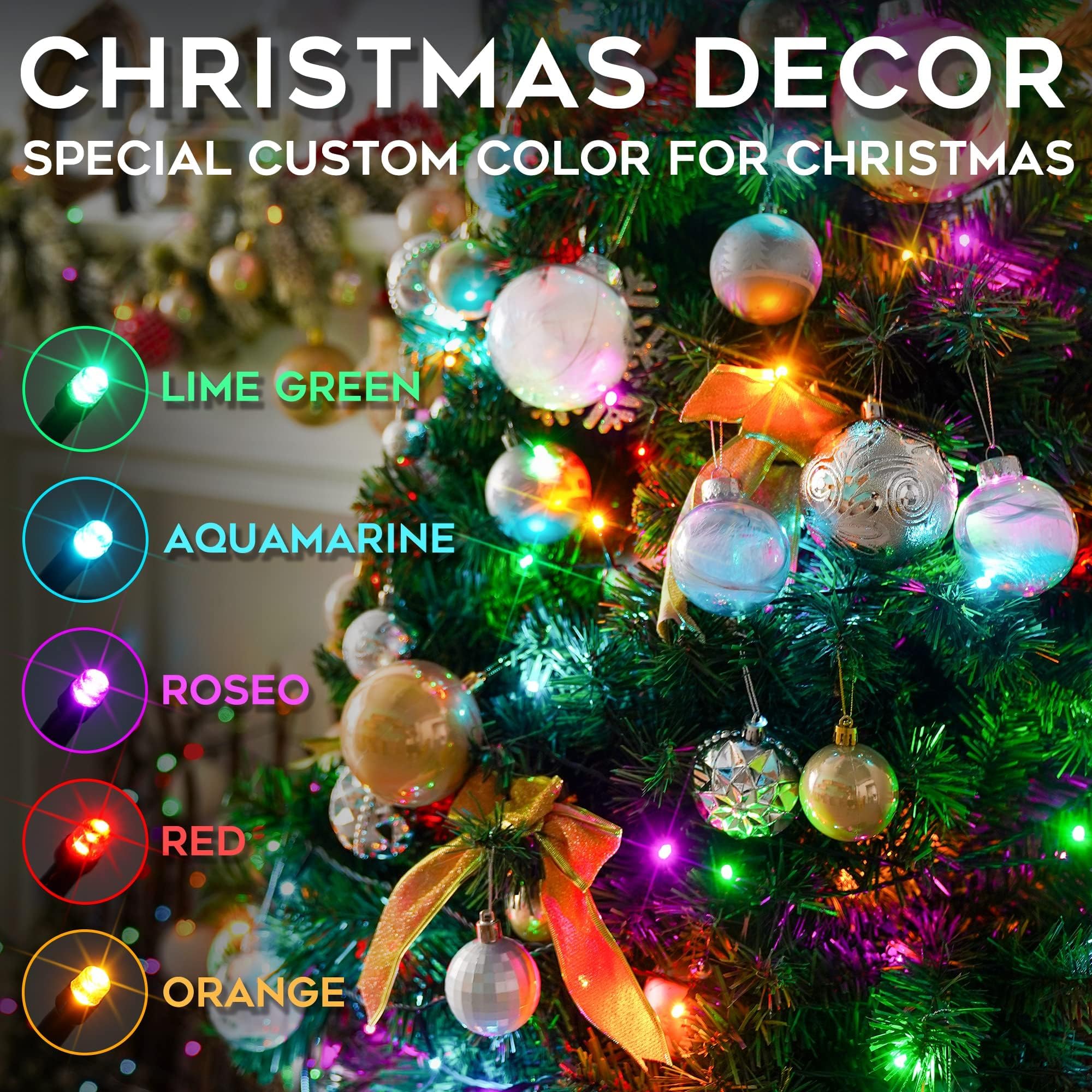Suddus 300 Led Multicolor Christmas Lights, 8 Modes Blinking Christmas Tree Lights With Remote, Colored Christmas String Lights For Outdoor Indoor Party Decoration