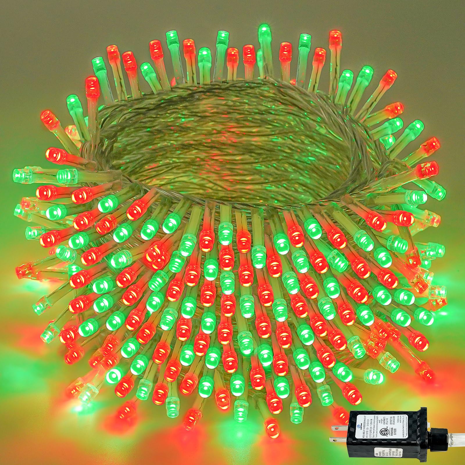 88Ft 240Led Extra-Long Connectable String Lights Indoor Outdoor Clear Wire  Red&Green Christmas String Lights  Plug In Twinkle Fairy Light With Timer For Wedding Patio Tree Yard Christmas Decorations