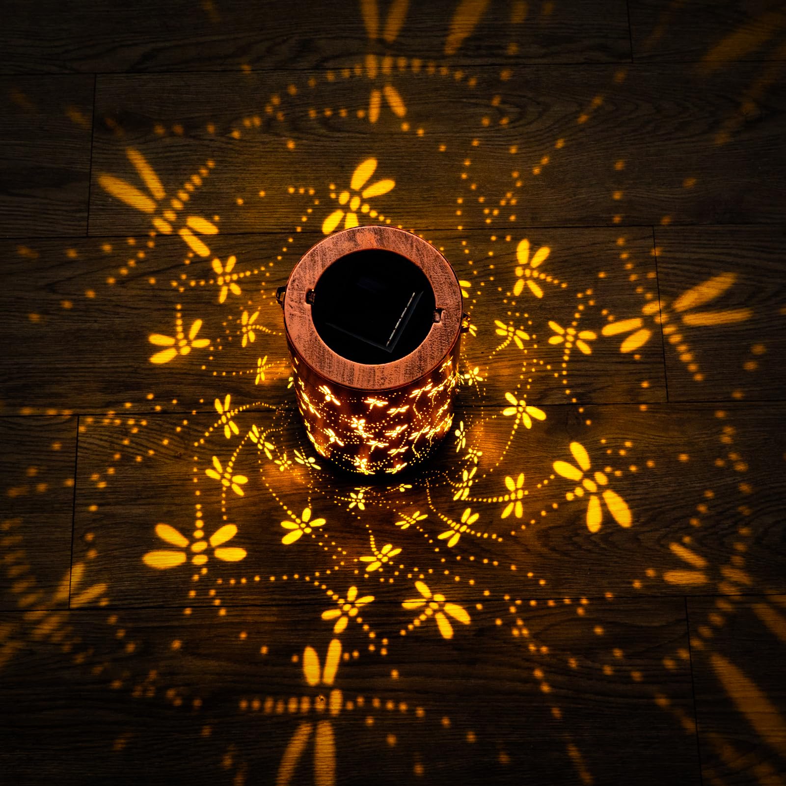 Firgione Dragonfly Solar Lanterns Outdoor 2 Pack - Metal Hanging Solar Powered Led Decorative Lights Unique Birthday Gifts For W