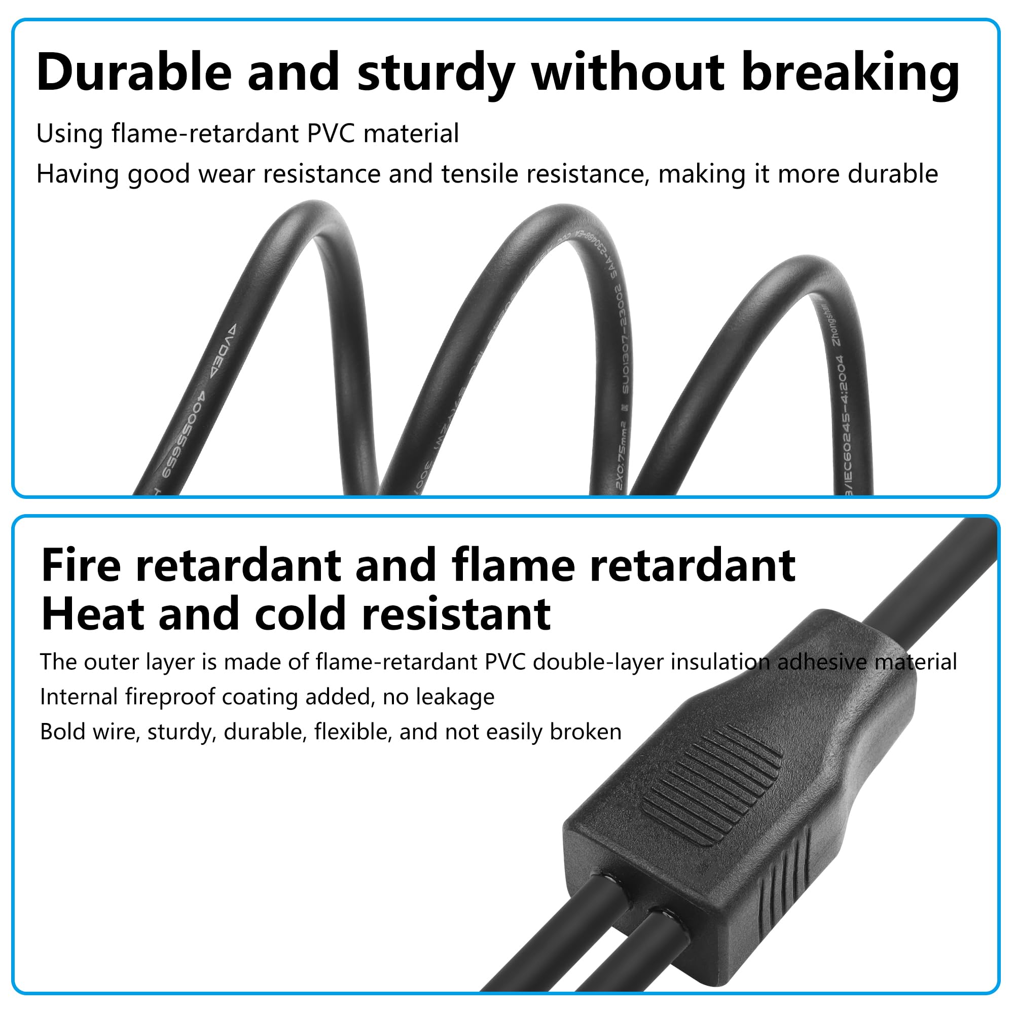 Sinloon 2 Wire Y Splitter Pigtail Cable Outdoor Led Connector Splitter 17Awg Pre-Tinned Pigtail Extension Cable For Indoor/Outdo