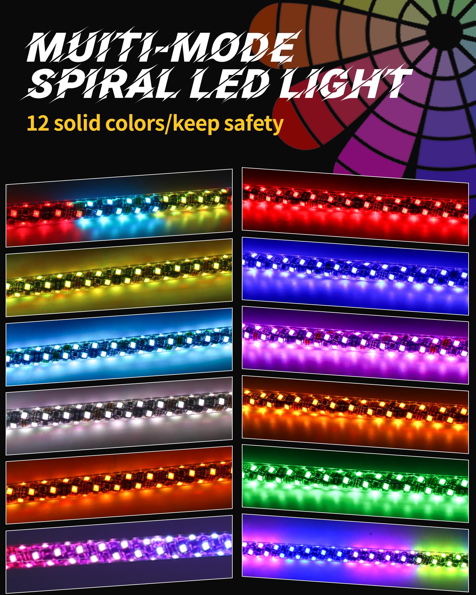 Smartmarine 4FT Boat Navigation Lights,12 Solid Color & Remote Control,360 degree Running Stern Light LED Marine Navigation Ligh