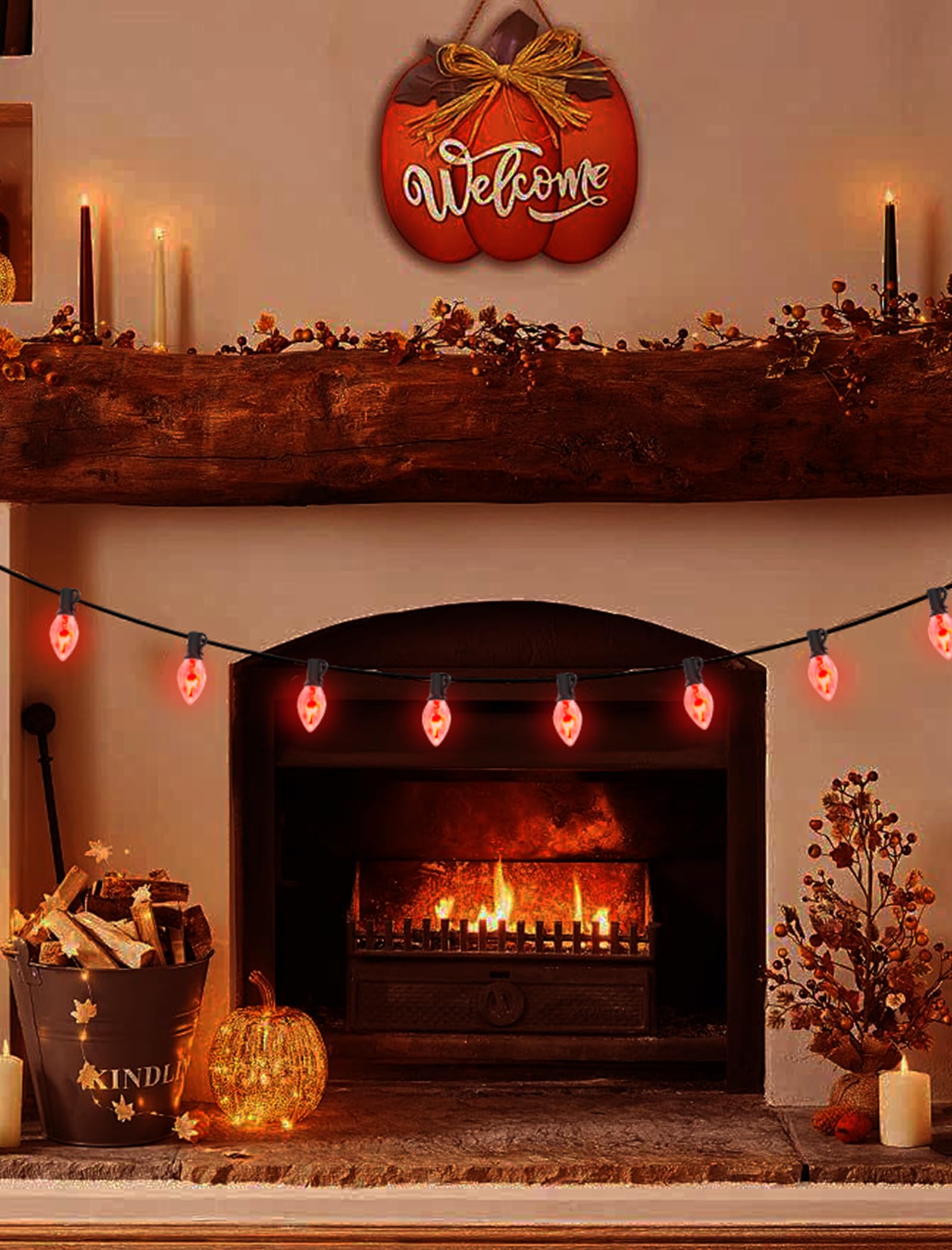 Xingzd 25 Pack Christmas Flickering Flame Light Bulbs Replacement  C7 1W Clear Flicker Flame Candle Bulbs  E12 Candelabra Light Bulbs For Christmas Window Candles Chandelier Holiday Decor