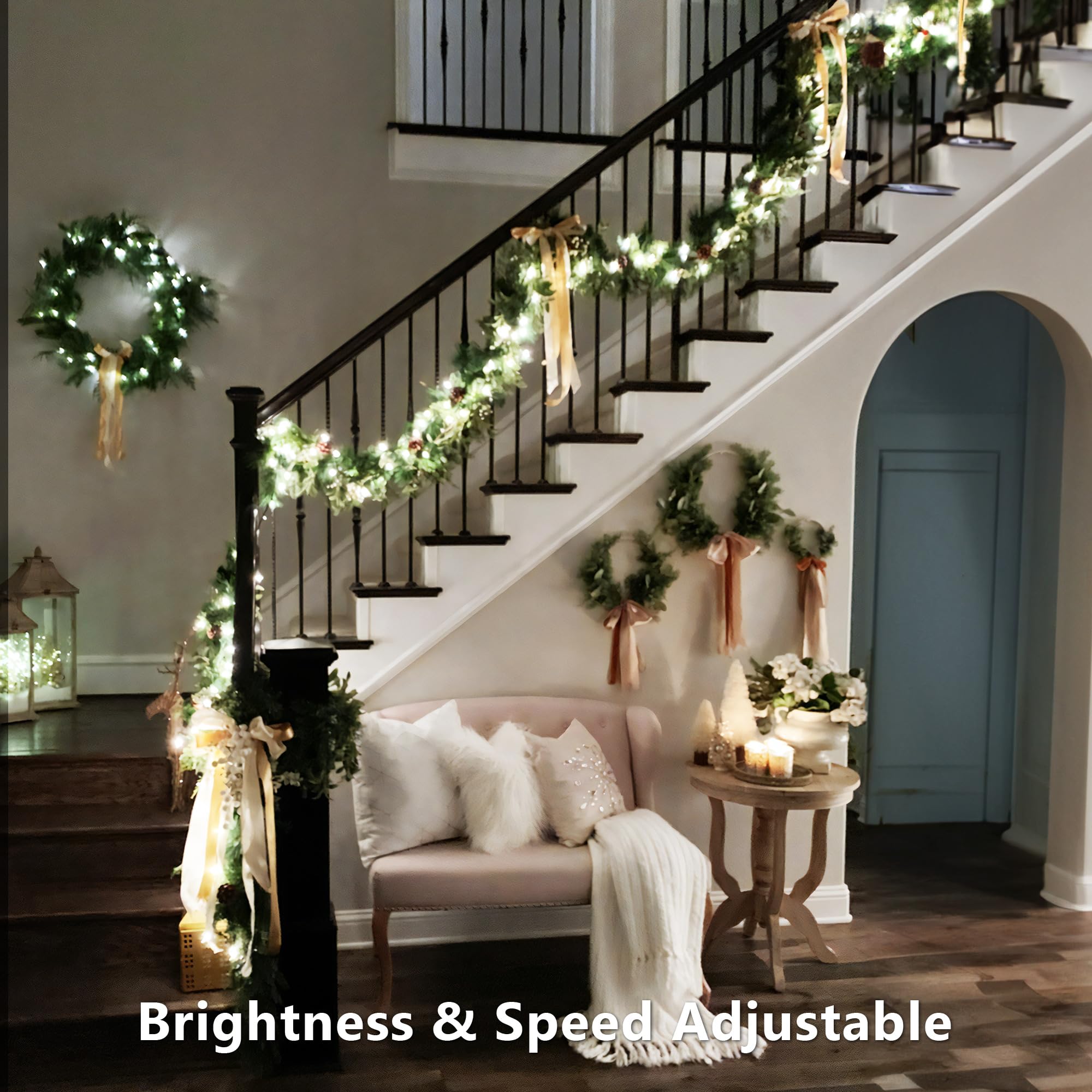 Brizled 33ft Color Changing Christmas Lights with Remote, 100 LED RGB Outdoor/Indoor String Lights for Tree Party Decor