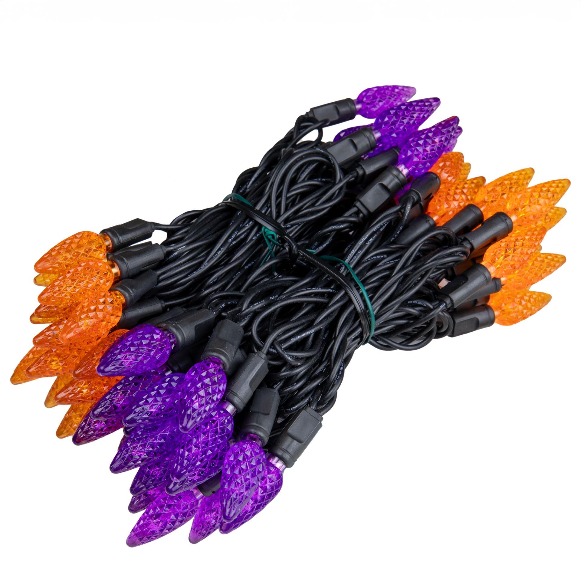 Novelty Lights 24Ft 70 Led C6 Led Halloween String Lights, Outdoor Christmas Tree Commercial Grade Led String Lights, Christmas