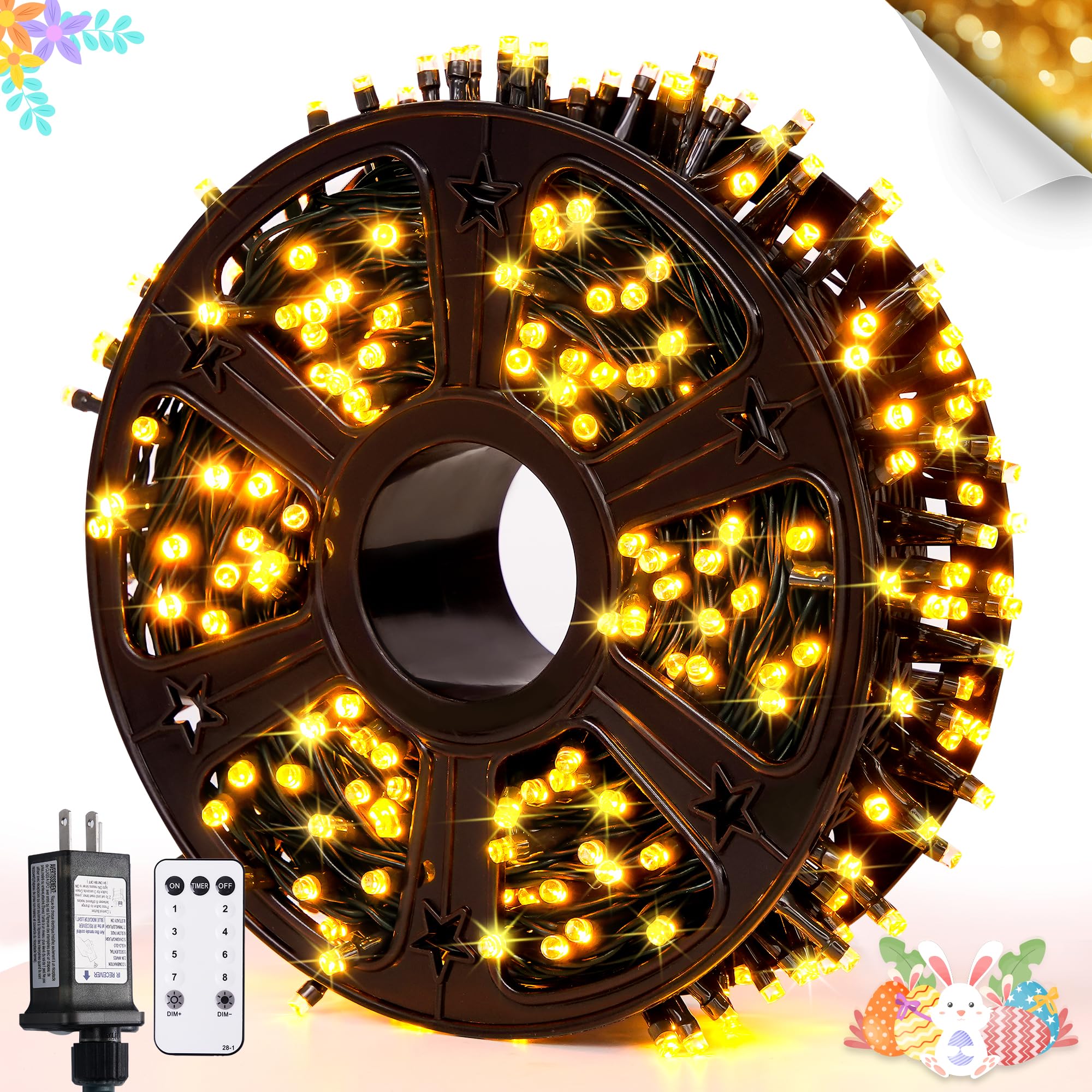 JMEXSUSS Christmas Lights Outdoor: 132ft 400 LED Christmas Tree Lights with Remote - Warm White Christmas String Lights Plug in 