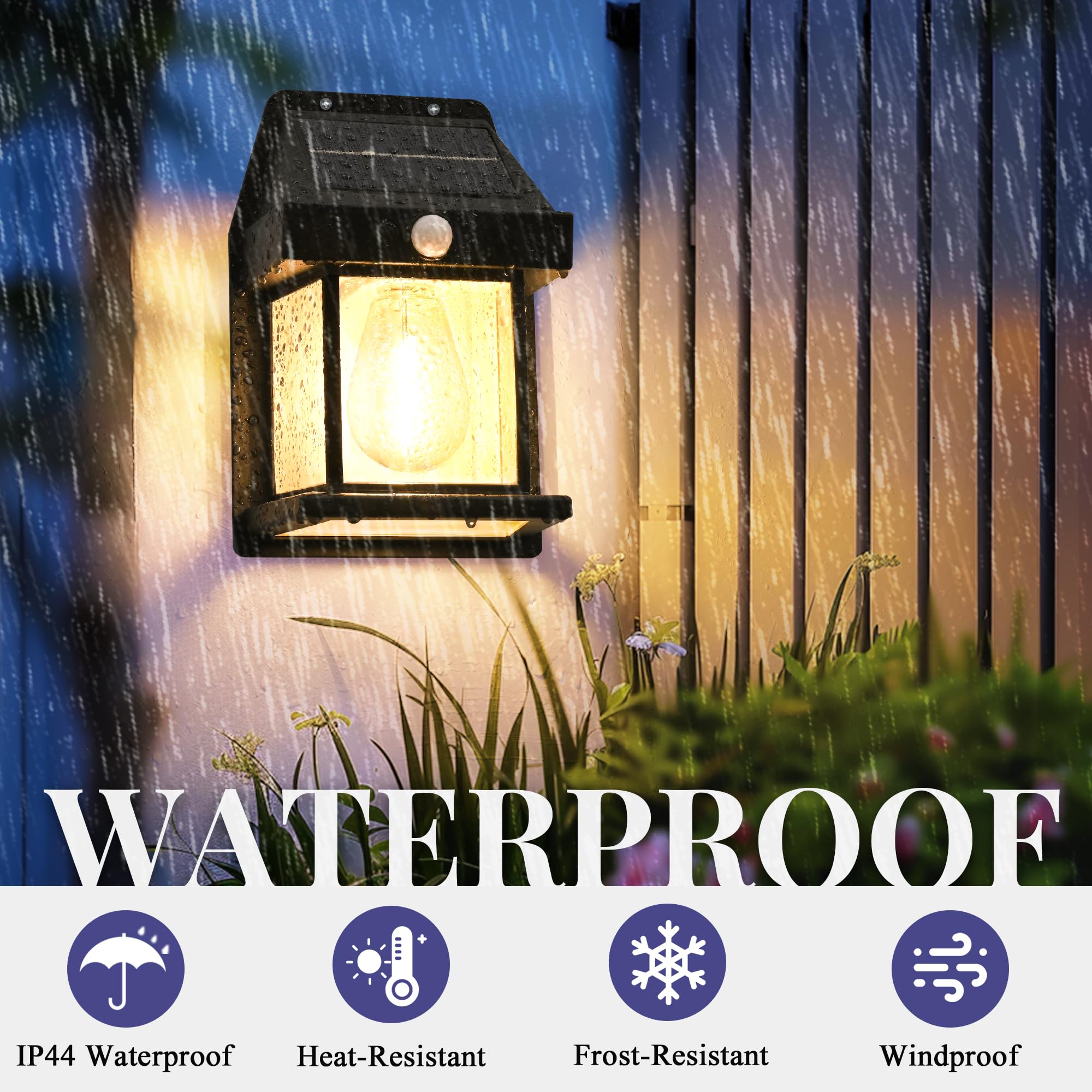 SOLPEX Solar Motion Lights Outdoor, Waterproof, 1 Pack, Warm White, Motion Sensor, Model 9347