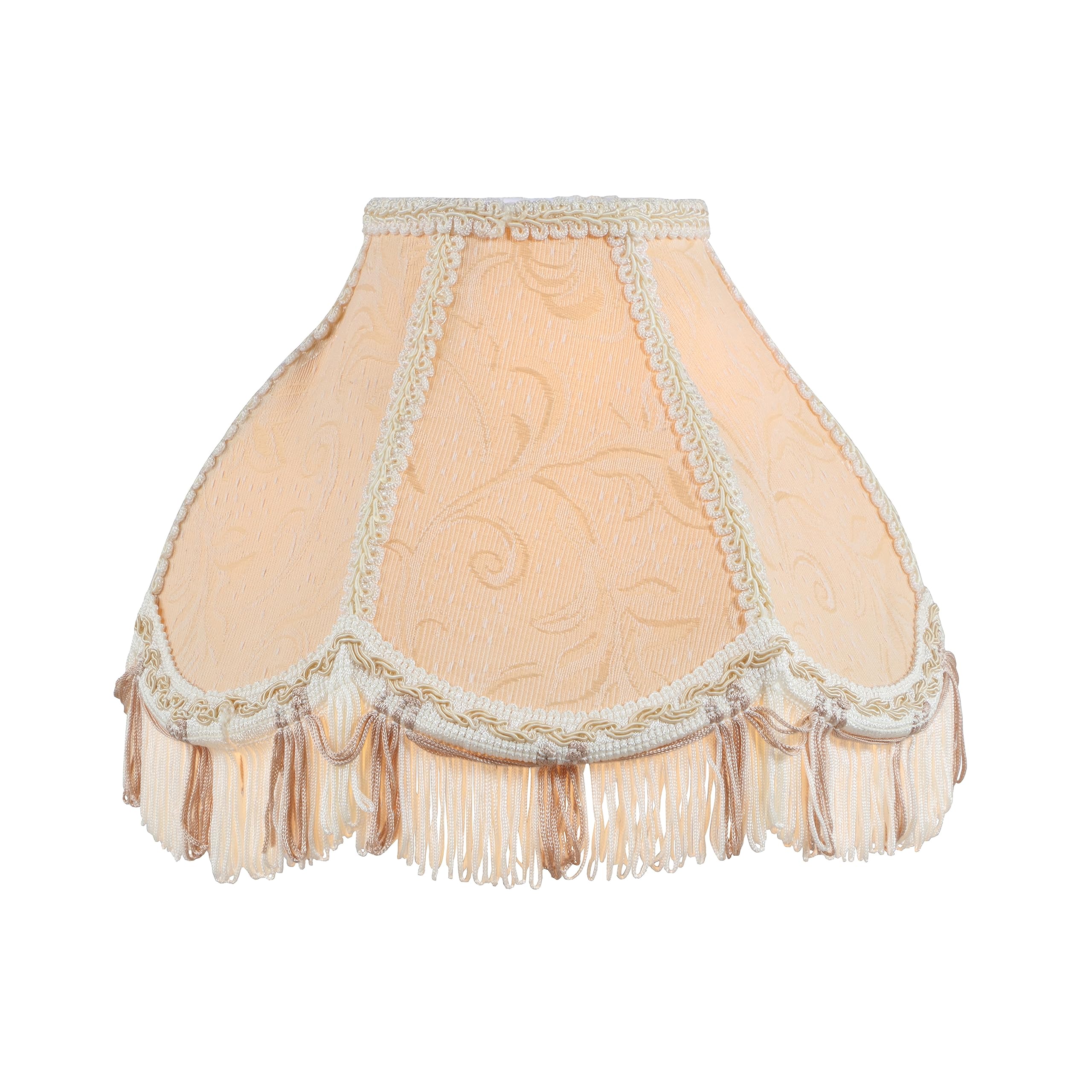 Aspen Creative 55006, Transitional Scallop Bell Shape Uno Lamp Shade, Wheat, 5&quot; Top X 10 1/4&quot; Bottom X 7 1/8&quot; Slant, Slip Uno 33Mm