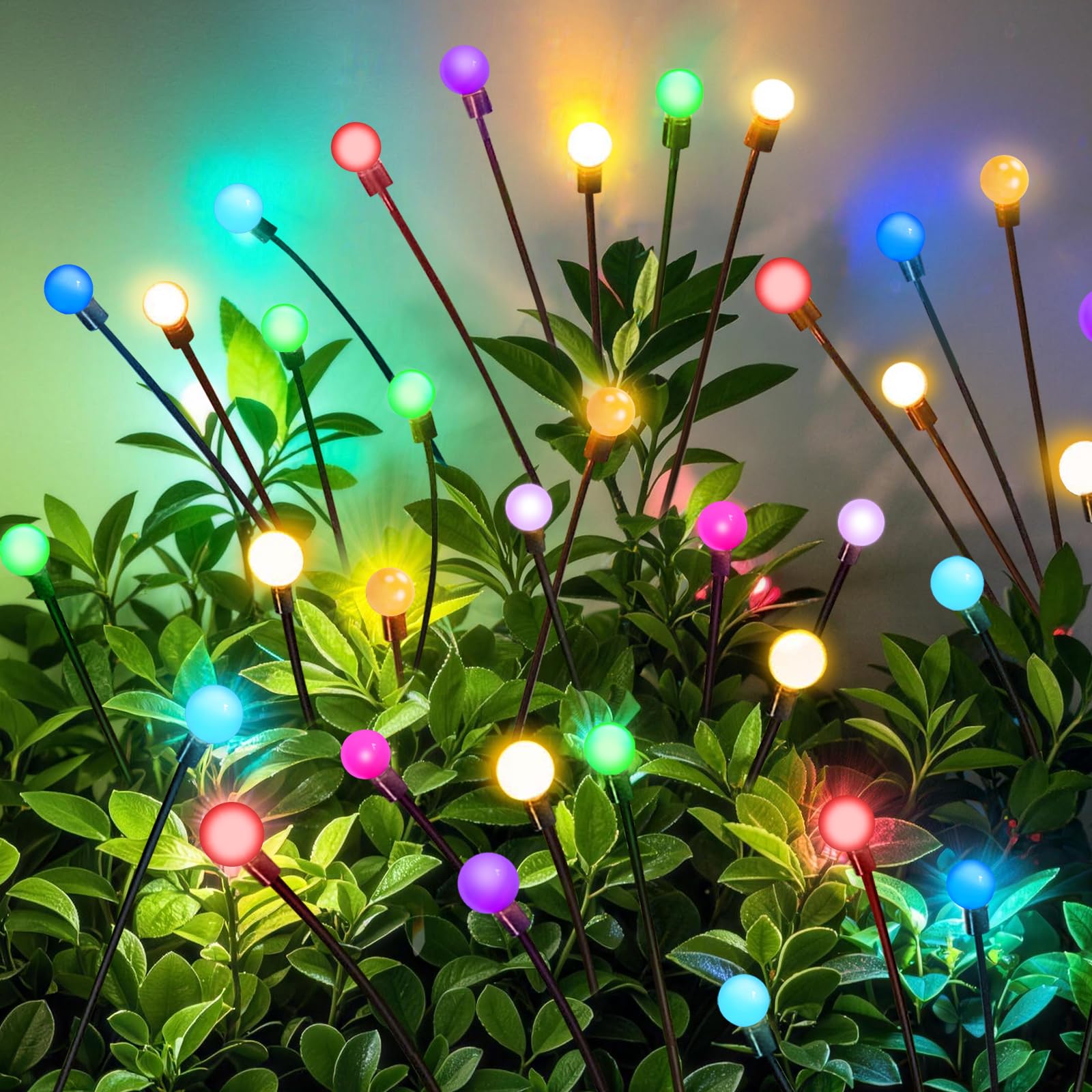 NBQQ Solar Garden Lights Outdoor  Swaying Light Waterproof Solar Lights Outdoor for Yard Pathway Patio  Swaying Lawn Decor as Gardening Gifts for Women Holiday (Multicolor  4 Pack)