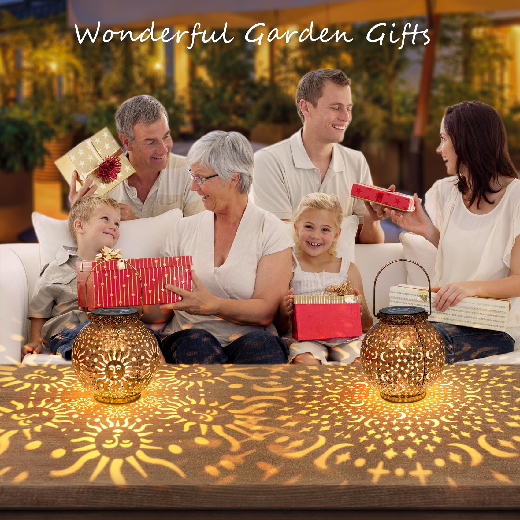 Go2garden 2Pack Solar Garden Lanterns, Decorative Metal, Waterproof, Small, Bronze, Model CW2009MS for Patio, Yard, Table, Pathway