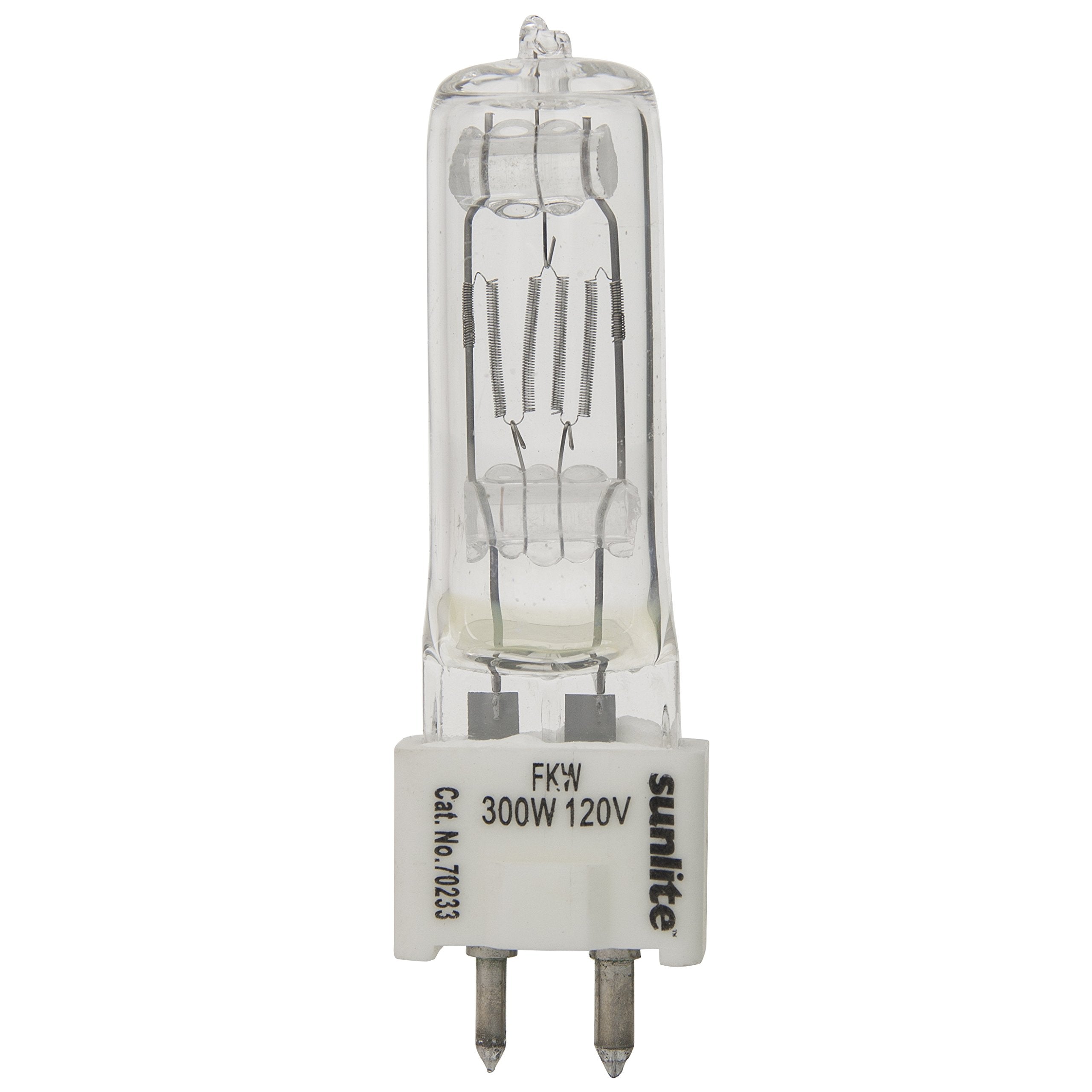 Sunlite T6 Stage Bulb 300W 120V Bi-Pin Glass Clear FKW 300W/T6/120V/GY9.5