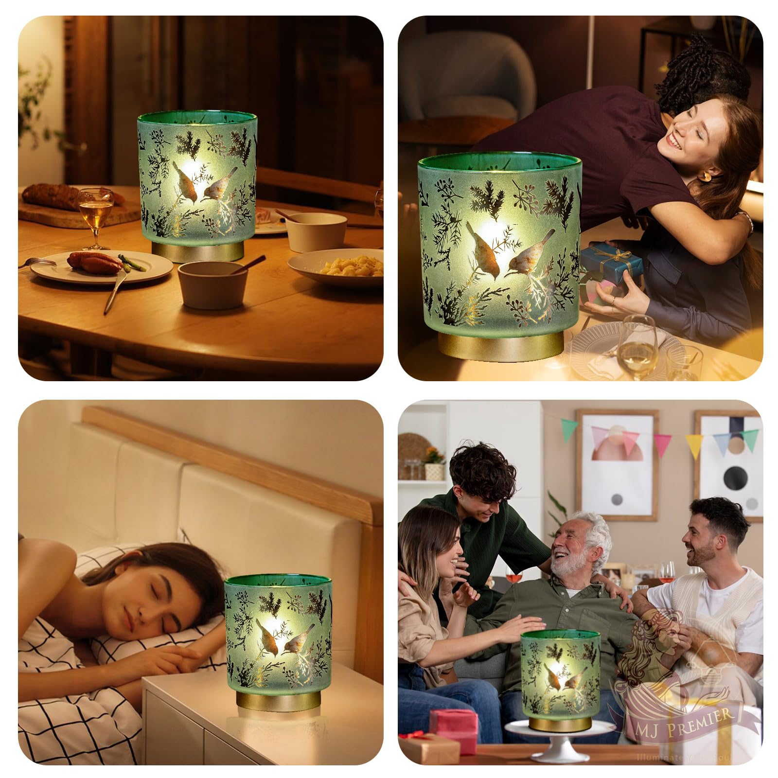 Mj Premier 7'' Battery Operated Cordless Table Lamp - Emergency Decorative Bird Accent Lamp